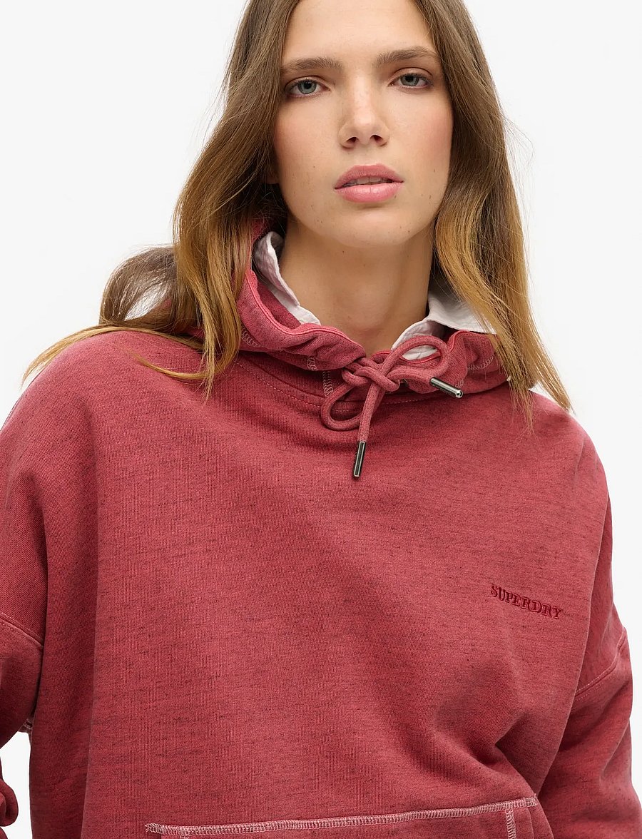 Superdry - ESSENTIAL LOGO OVERDYED HOODIE - kapuzenpullover - rich port - 2