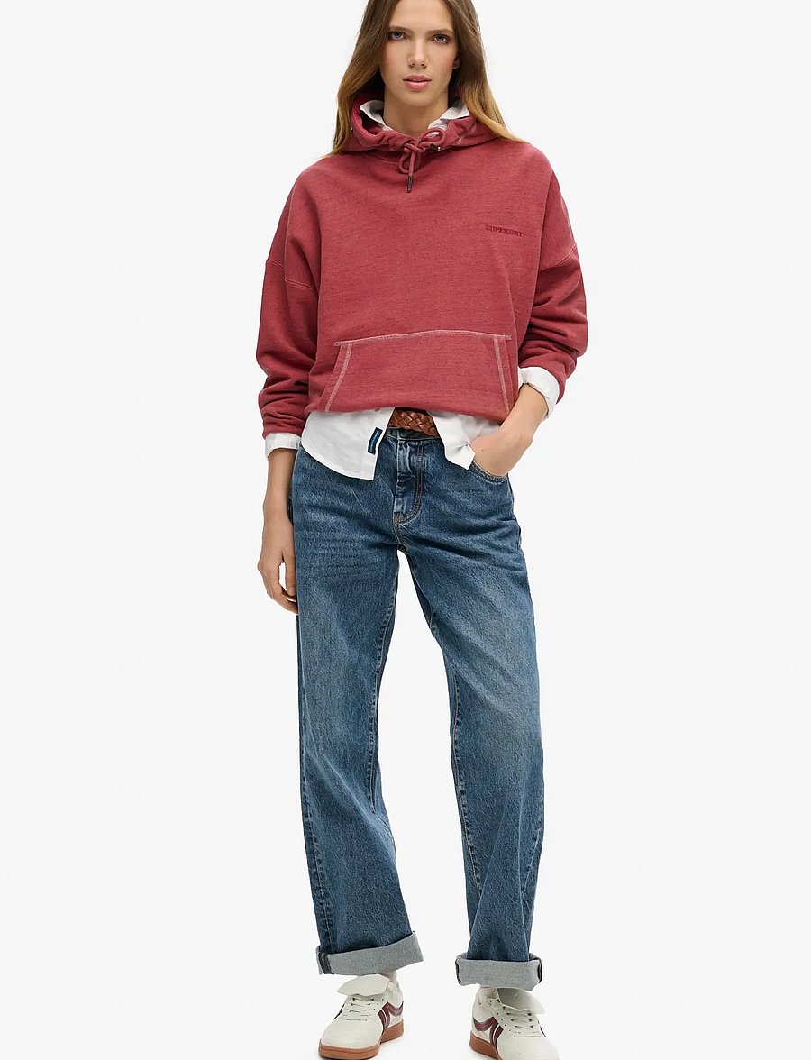 Superdry - ESSENTIAL LOGO OVERDYED HOODIE - kapuzenpullover - rich port - 3
