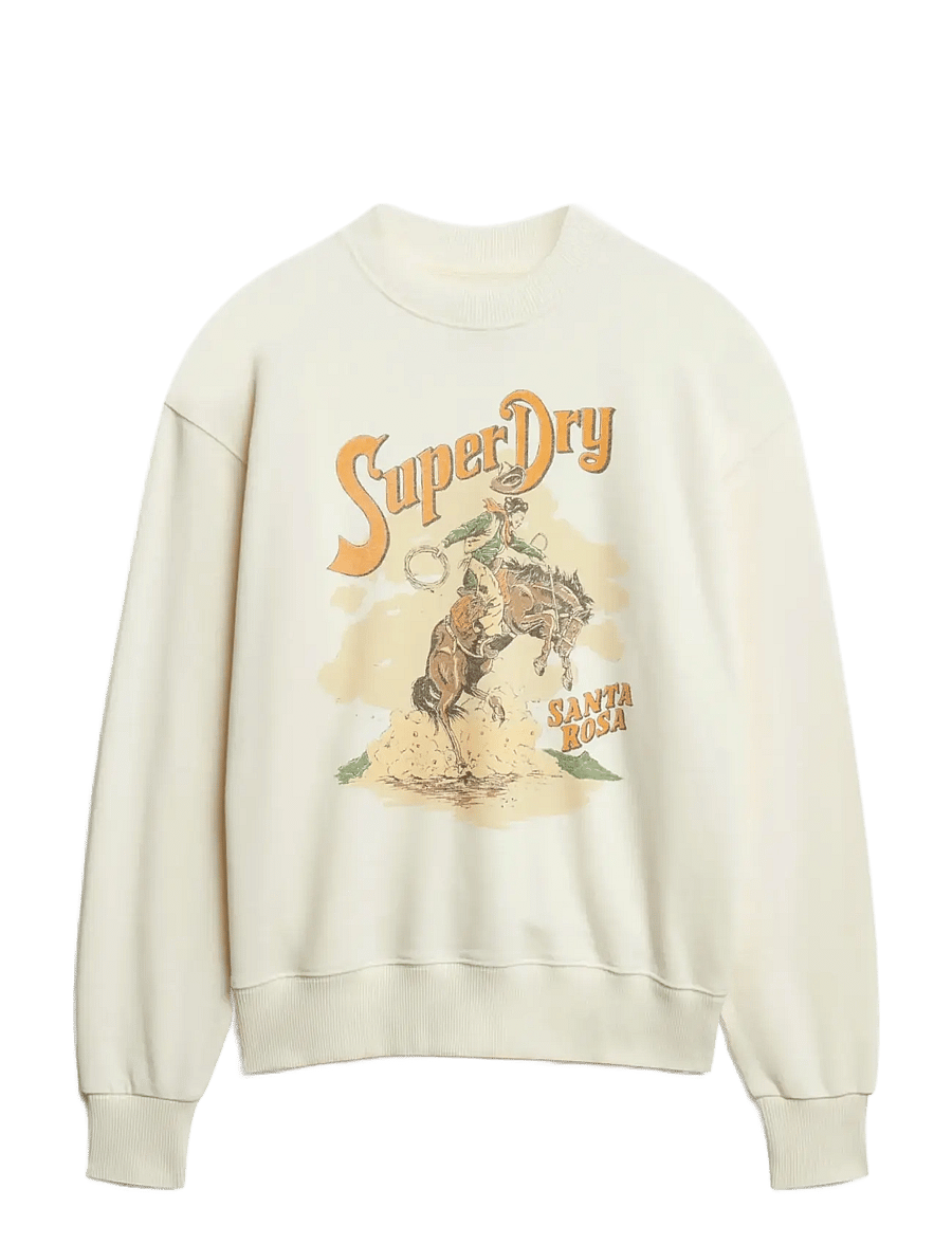 Superdry - SOUVENIR GRAPHIC LOOSE CREW - sweatshirts - cream - 1