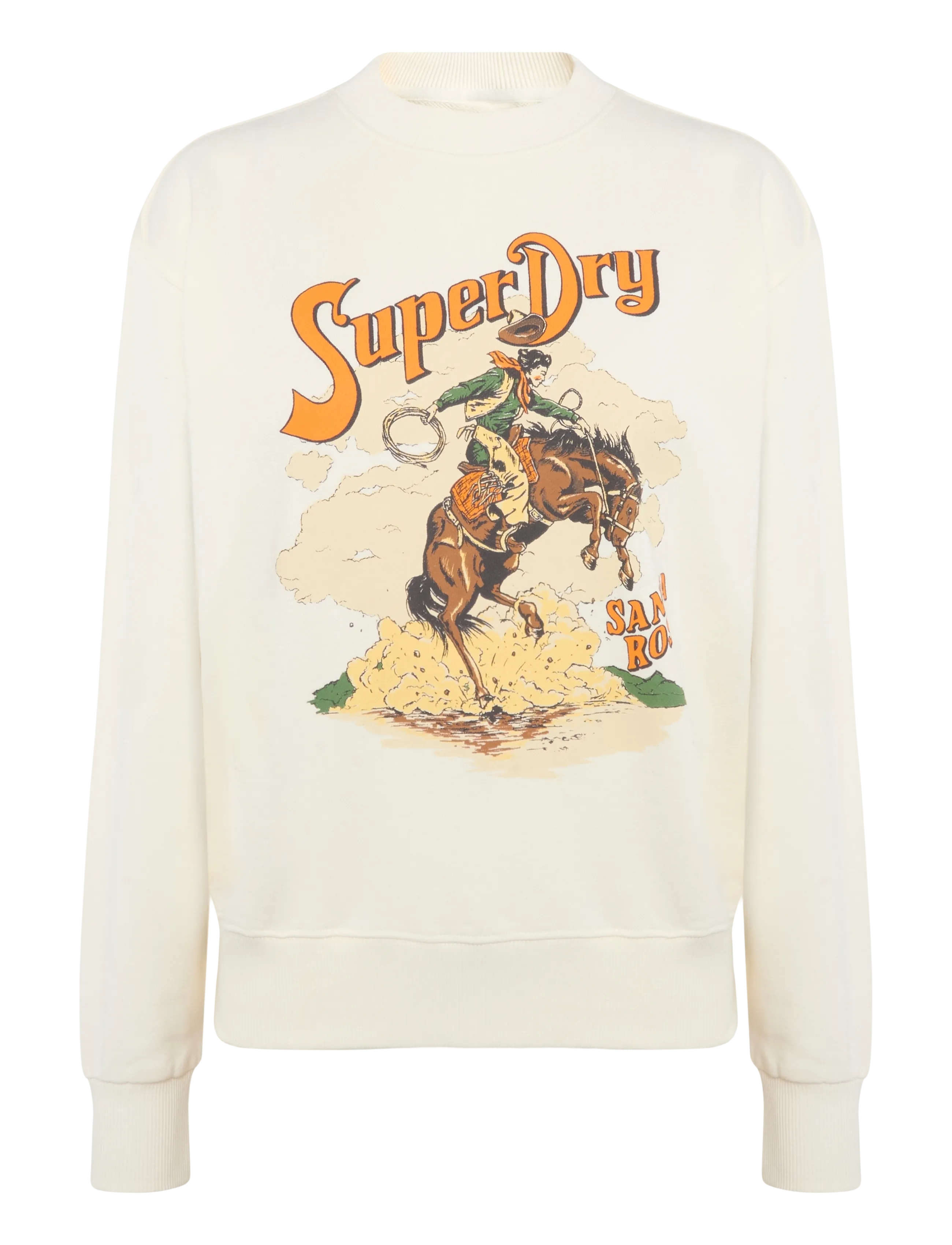 Superdry SOUVENIR GRAPHIC LOOSE CREW - Joggingpeysur - CREAM / cream