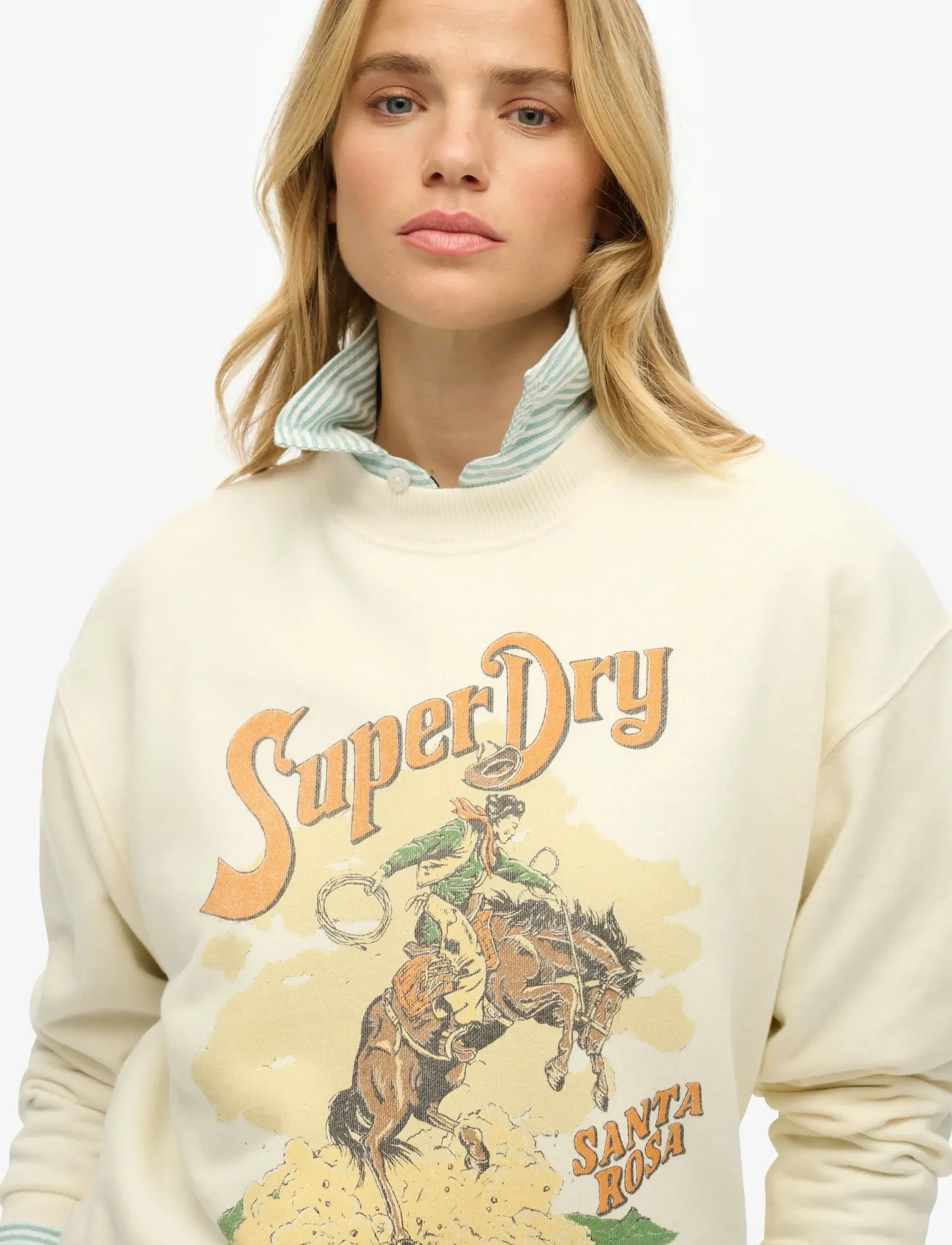 Superdry - SOUVENIR GRAPHIC LOOSE CREW - sweatshirts - cream - 3