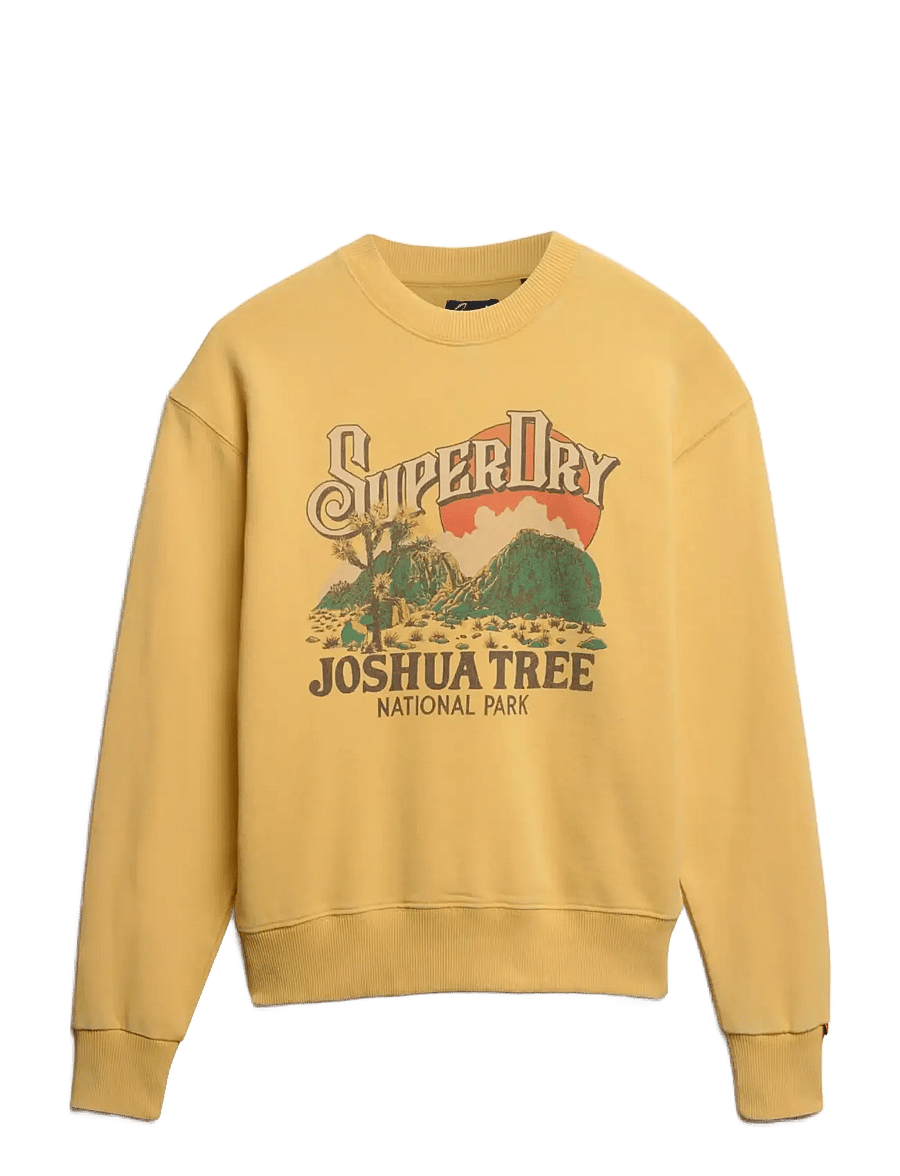 Superdry - SOUVENIR GRAPHIC LOOSE CREW - sweatshirts - flax yellow - 1