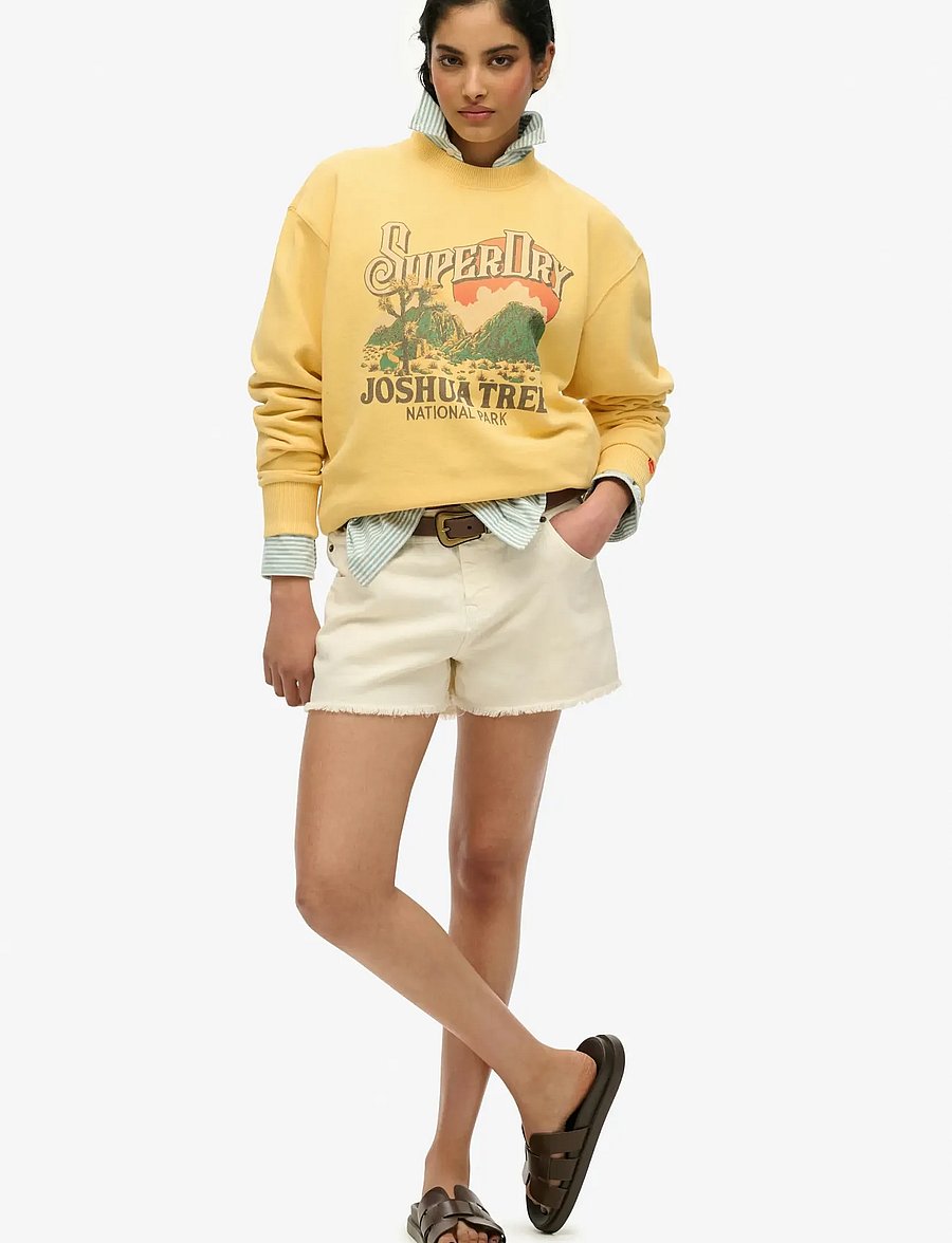 Superdry - SOUVENIR GRAPHIC LOOSE CREW - sweatshirts - flax yellow - 5