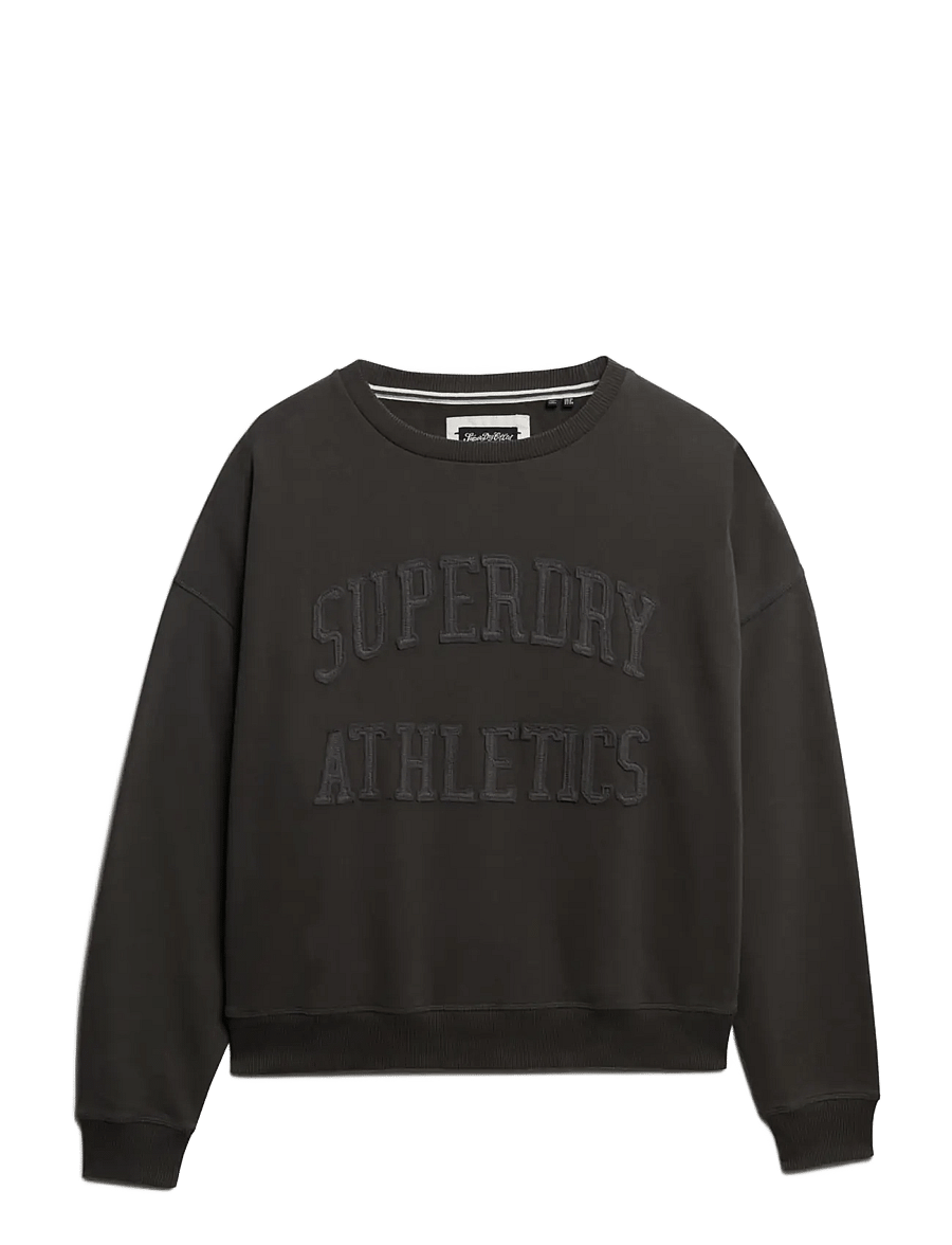 Superdry - ATHLETIC TONAL APPLIQUE CREW - sweatshirts - charcoal - 1