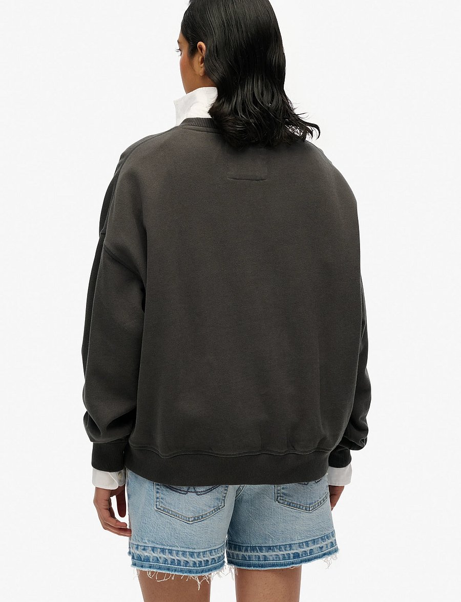 Superdry - ATHLETIC TONAL APPLIQUE CREW - sweatshirts - charcoal - 3