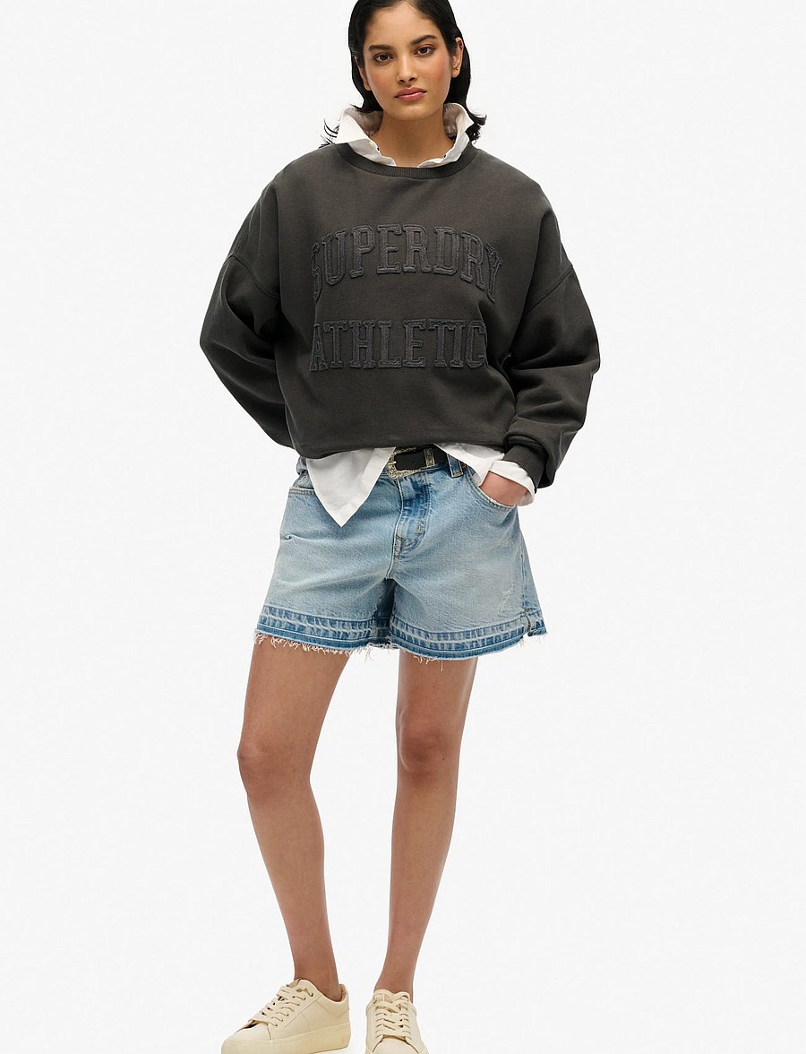 Superdry - ATHLETIC TONAL APPLIQUE CREW - sweatshirts - charcoal - 5
