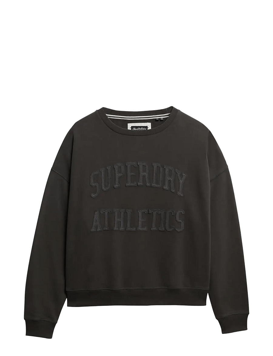 Superdry - ATHLETIC TONAL APPLIQUE CREW - sweatshirts - charcoal - 2