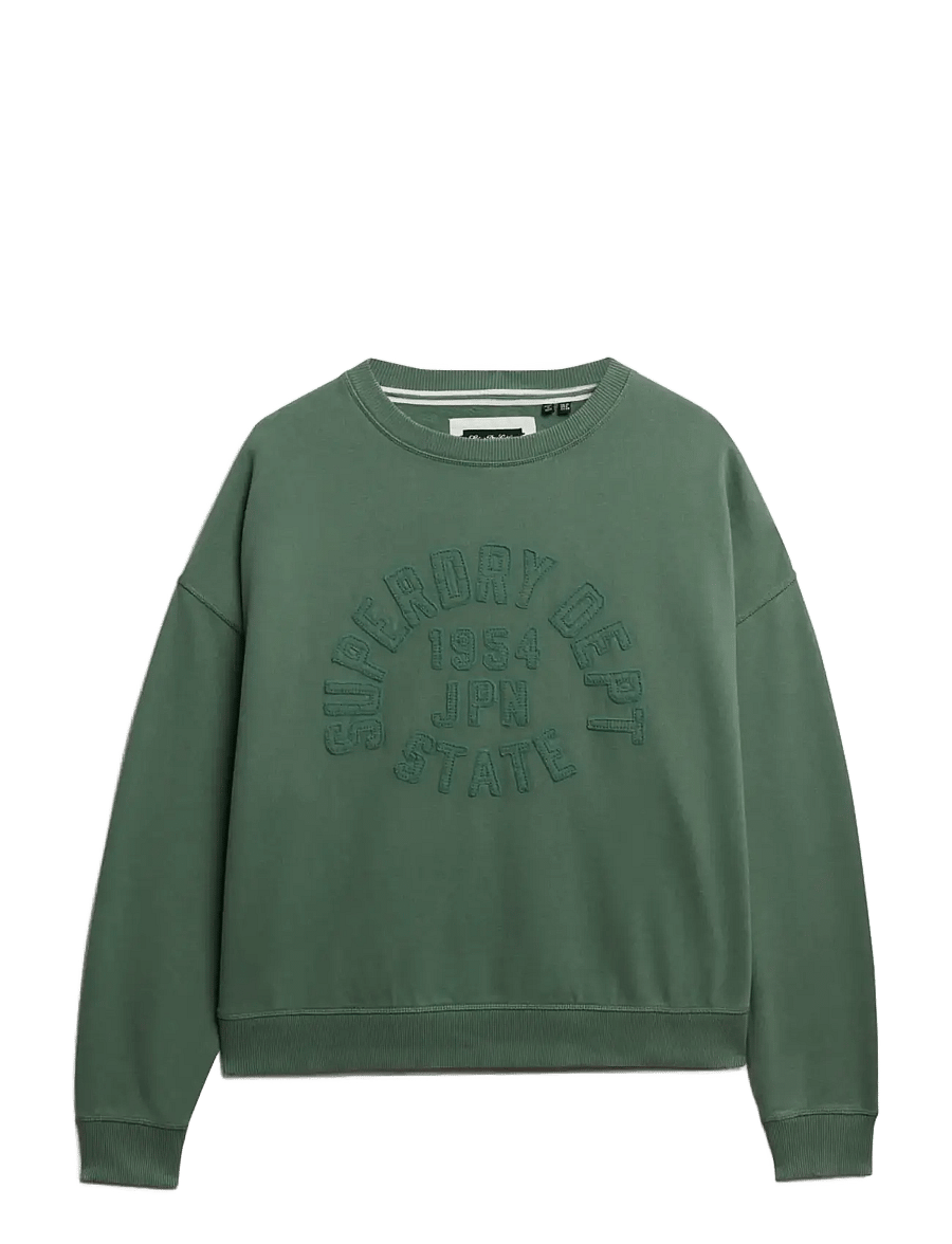 Superdry - ATHLETIC TONAL APPLIQUE CREW - hverdags stil - laurel khaki - 1