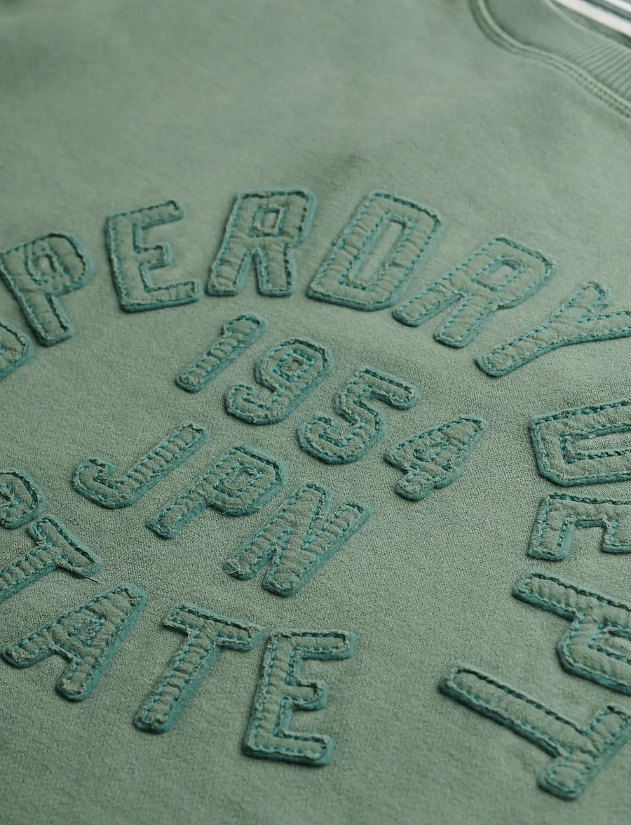 Superdry - ATHLETIC TONAL APPLIQUE CREW - hverdags stil - laurel khaki - 5