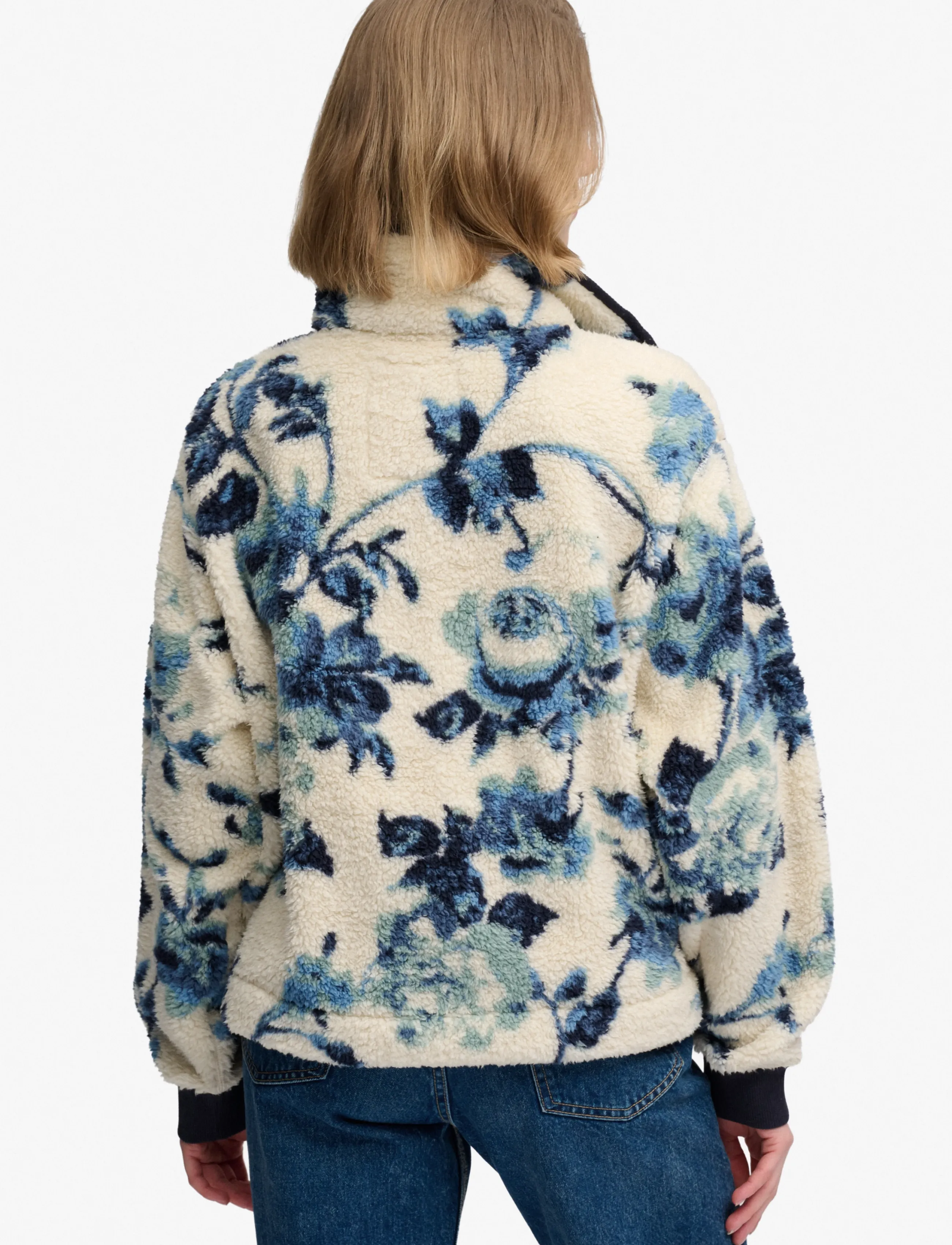 Superdry - SUPER SOFT PRINTED HALF BUTTON - blue peonies aop - 2