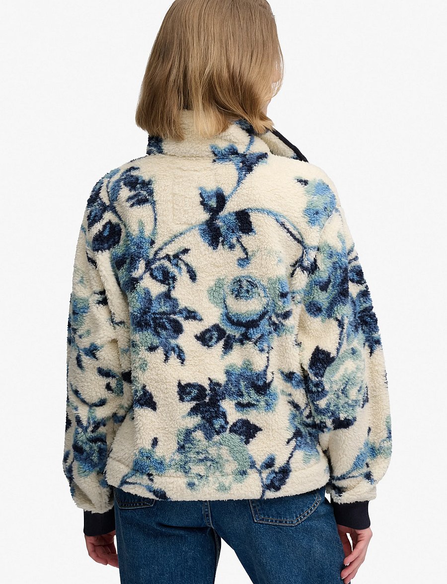 Superdry - SUPER SOFT PRINTED HALF BUTTON - tops - blue peonies aop - 2