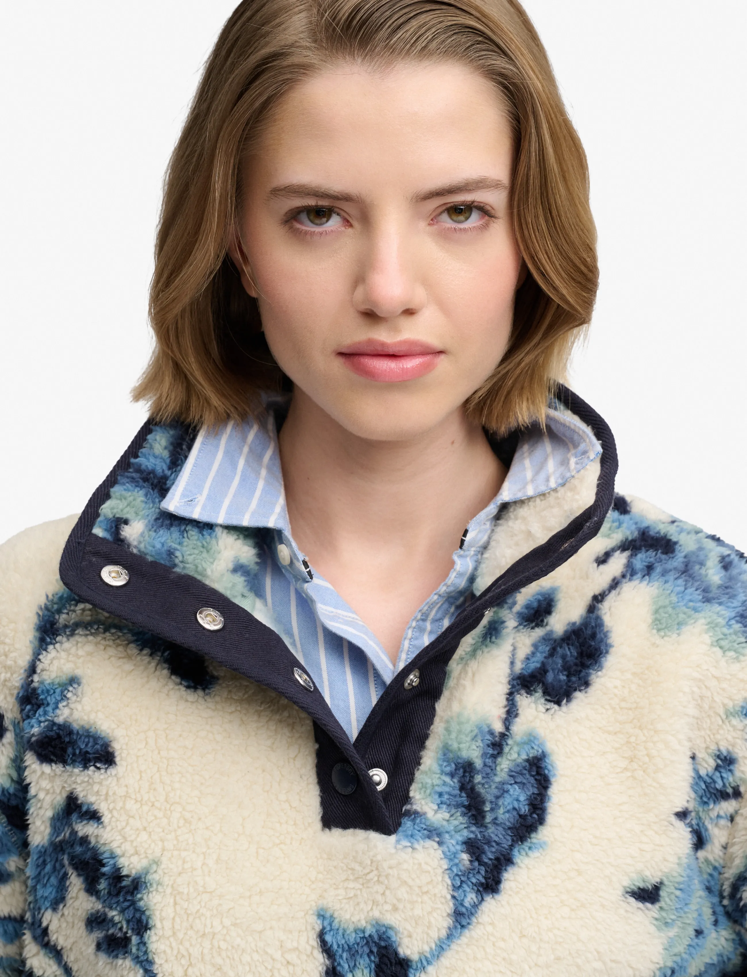 Superdry - SUPER SOFT PRINTED HALF BUTTON - blue peonies aop - 3