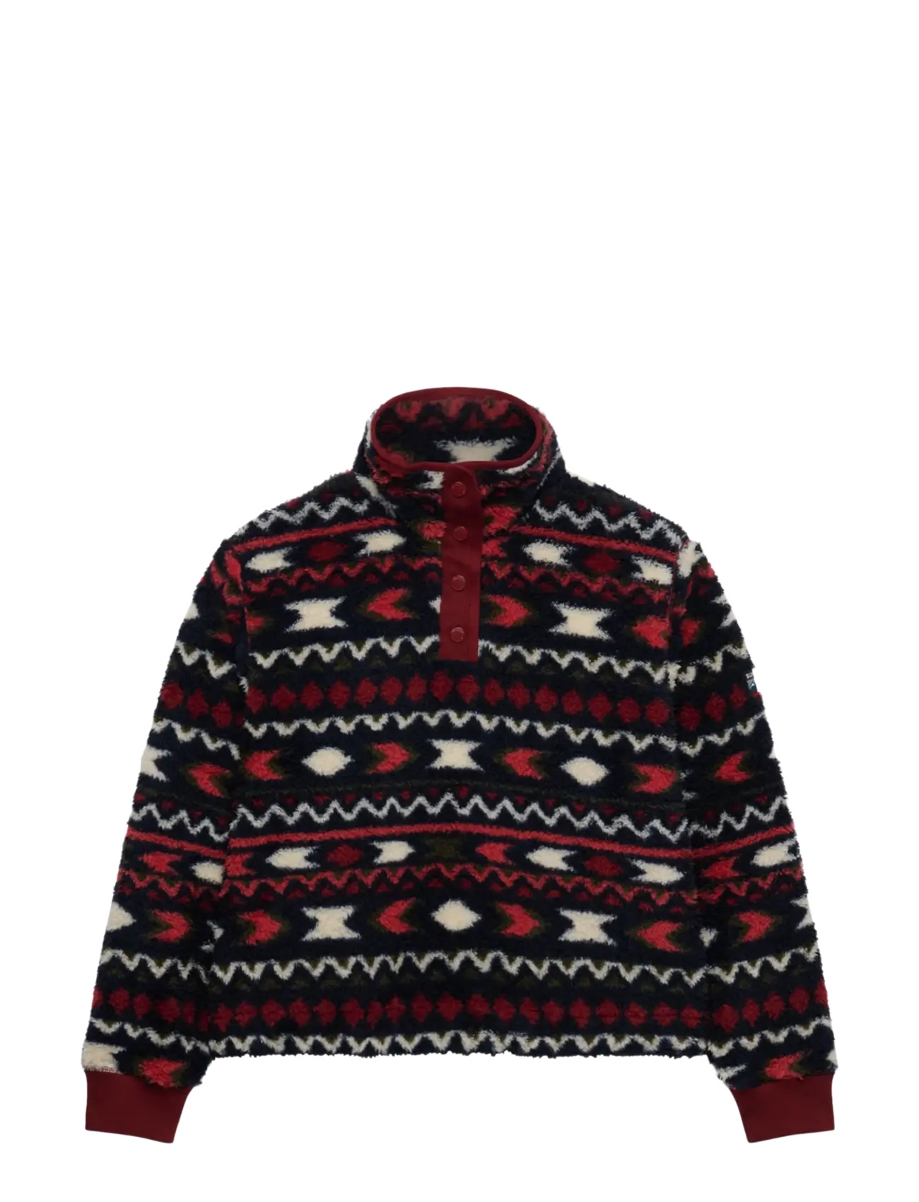 Superdry - SUPER SOFT PRINTED HALF BUTTON - oberteile - burgundy mini aztec aop - 2