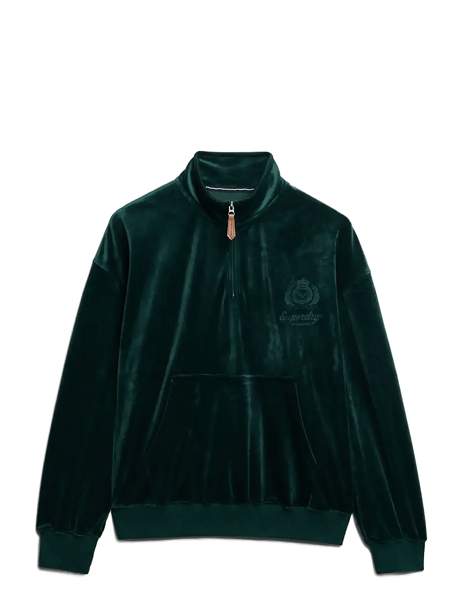 Superdry - COUNTRY CLUB VELOUR 1/4 ZIP - sweatshirts - enamel green - 1