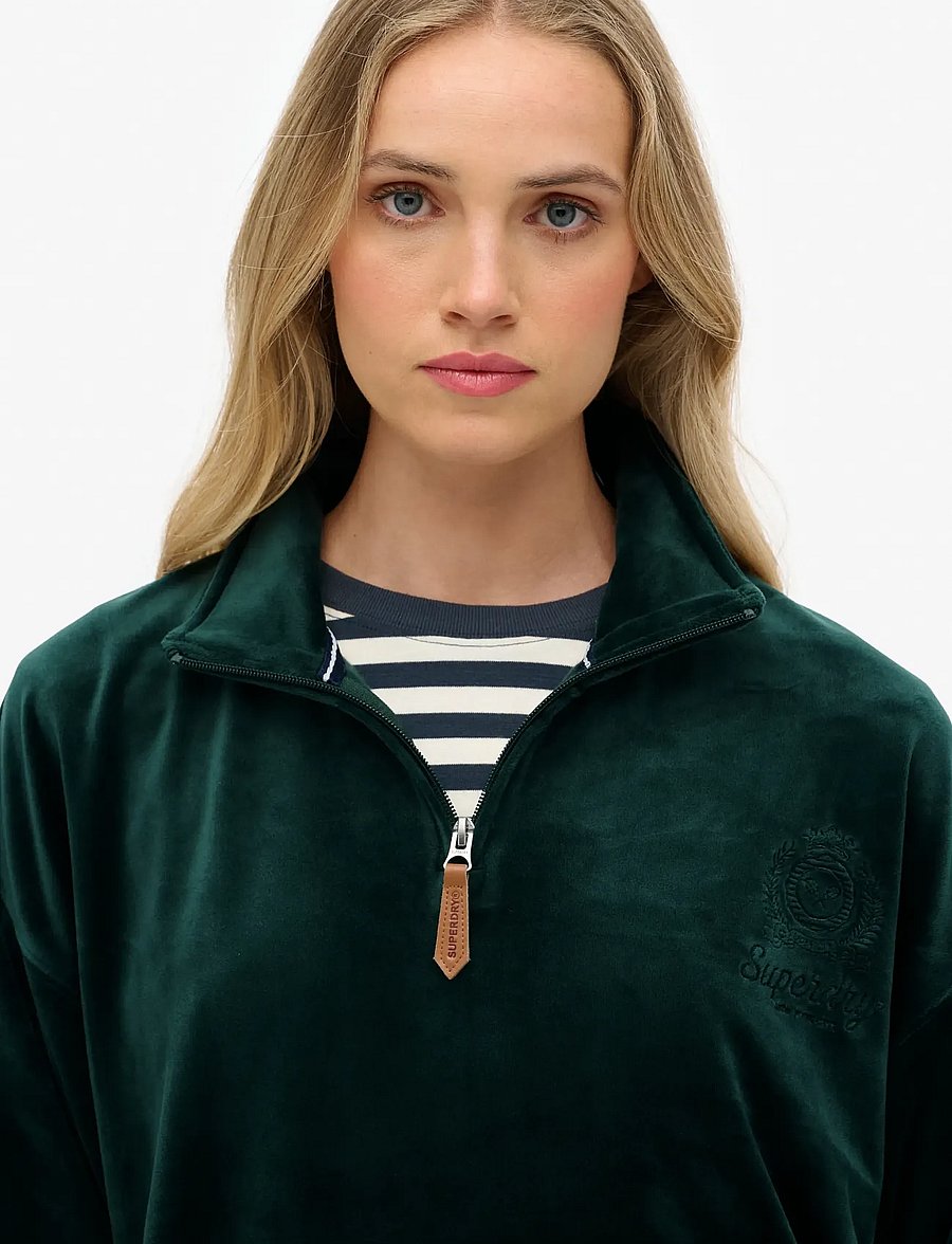 Superdry - COUNTRY CLUB VELOUR 1/4 ZIP - sweatshirts - enamel green - 3