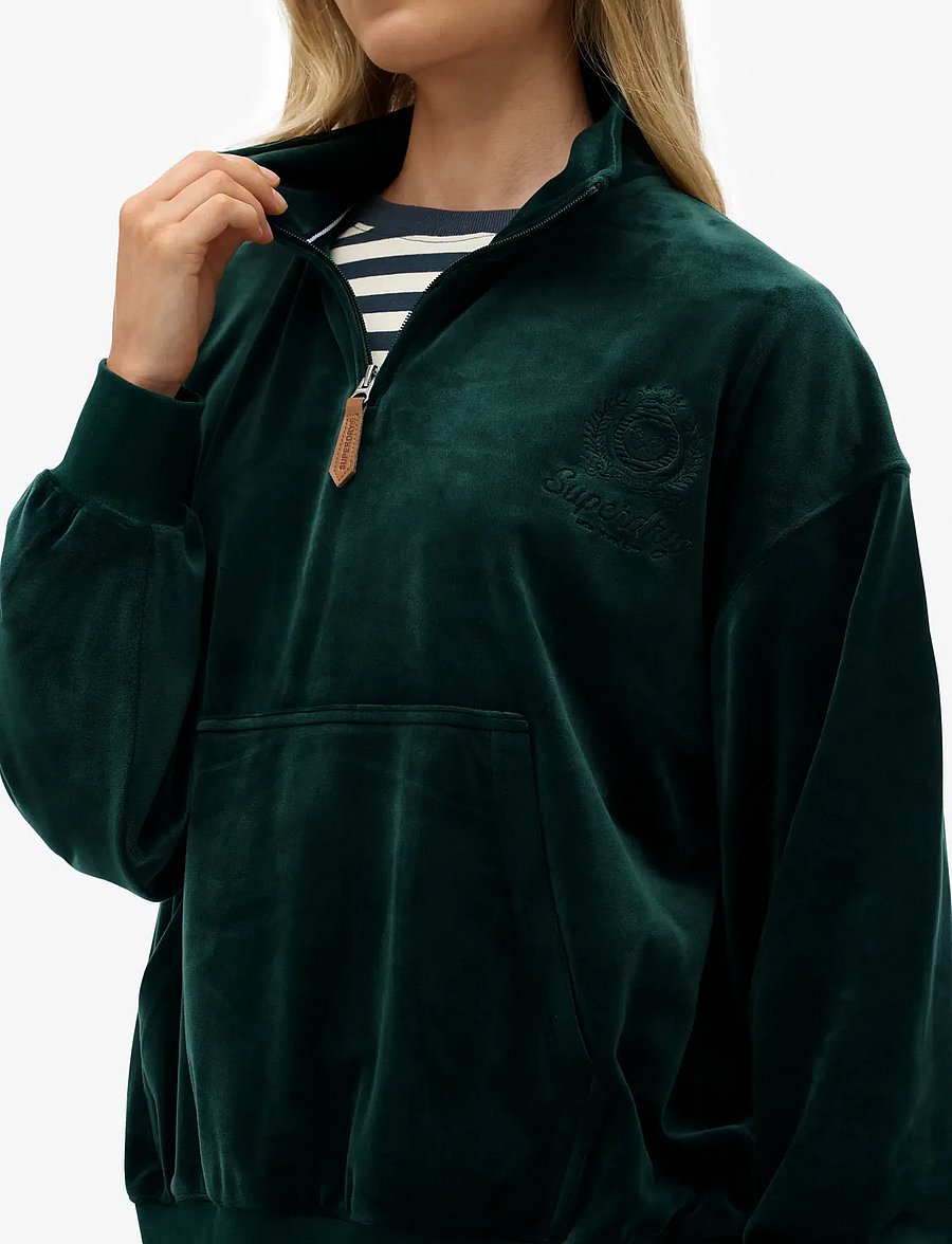 Superdry - COUNTRY CLUB VELOUR 1/4 ZIP - sweatshirts - enamel green - 4