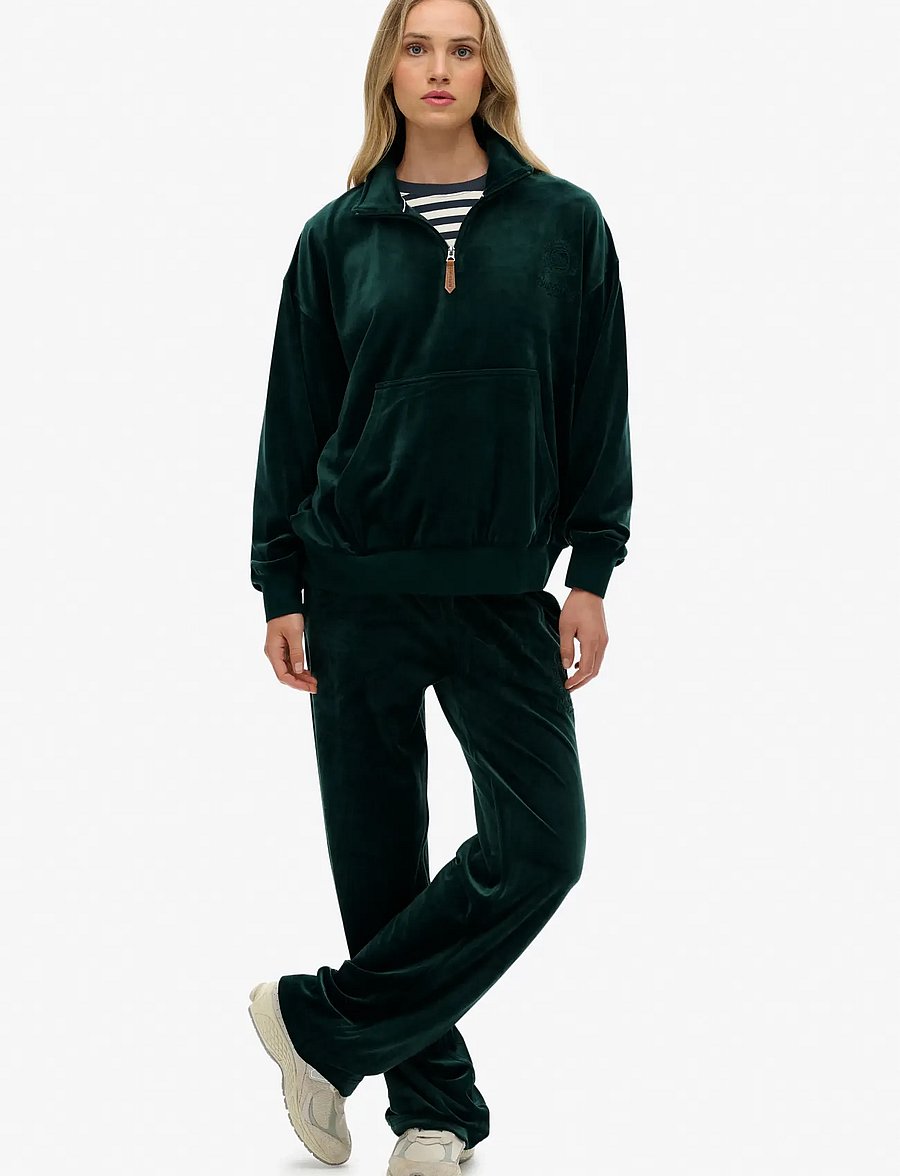 Superdry - COUNTRY CLUB VELOUR 1/4 ZIP - sweatshirts - enamel green - 5