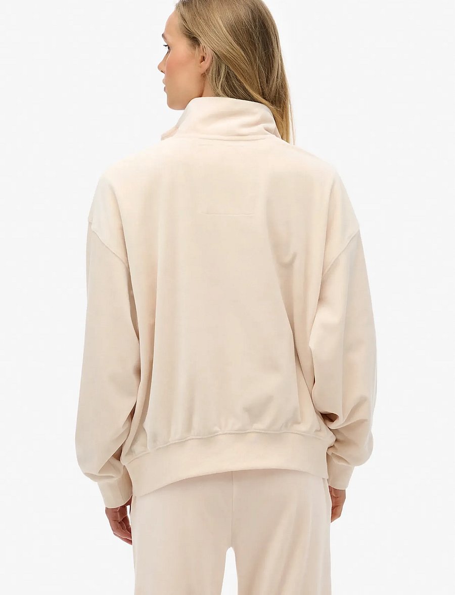 Superdry - COUNTRY CLUB VELOUR 1/4 ZIP - hverdags stil - pink tint - 2