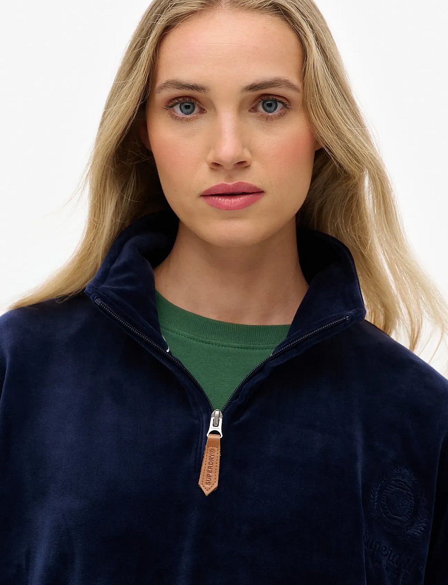 Superdry - COUNTRY CLUB VELOUR 1/4 ZIP - sweatshirts - rich navy - 2