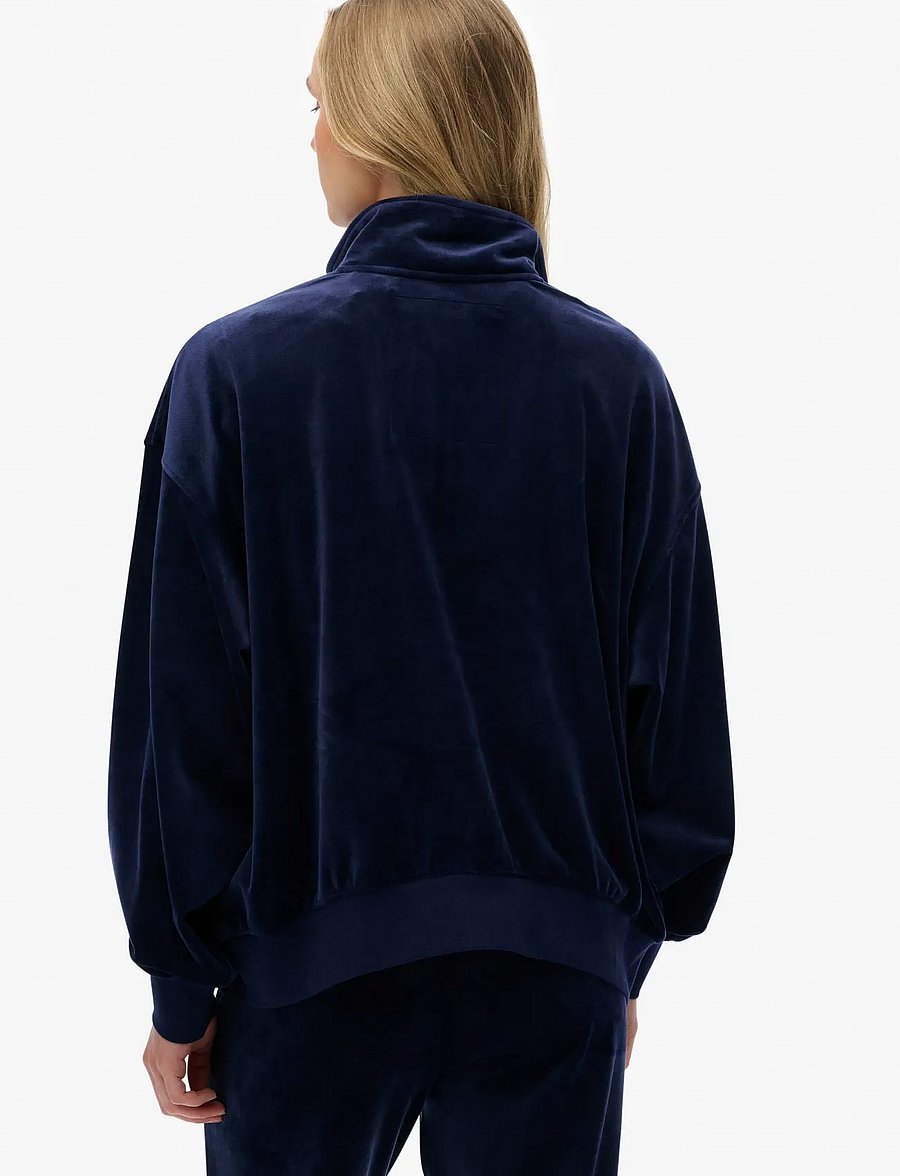 Superdry - COUNTRY CLUB VELOUR 1/4 ZIP - sweatshirts - rich navy - 5