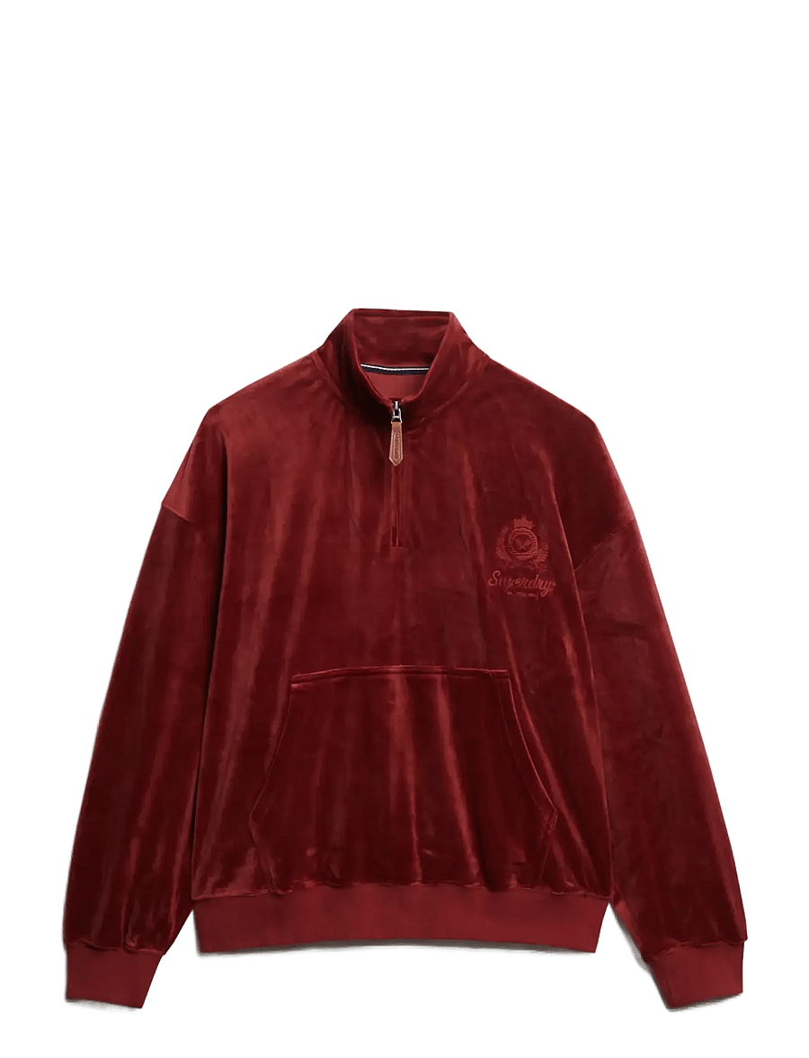 Superdry - COUNTRY CLUB VELOUR 1/4 ZIP - sweatshirts - stanton red - 1