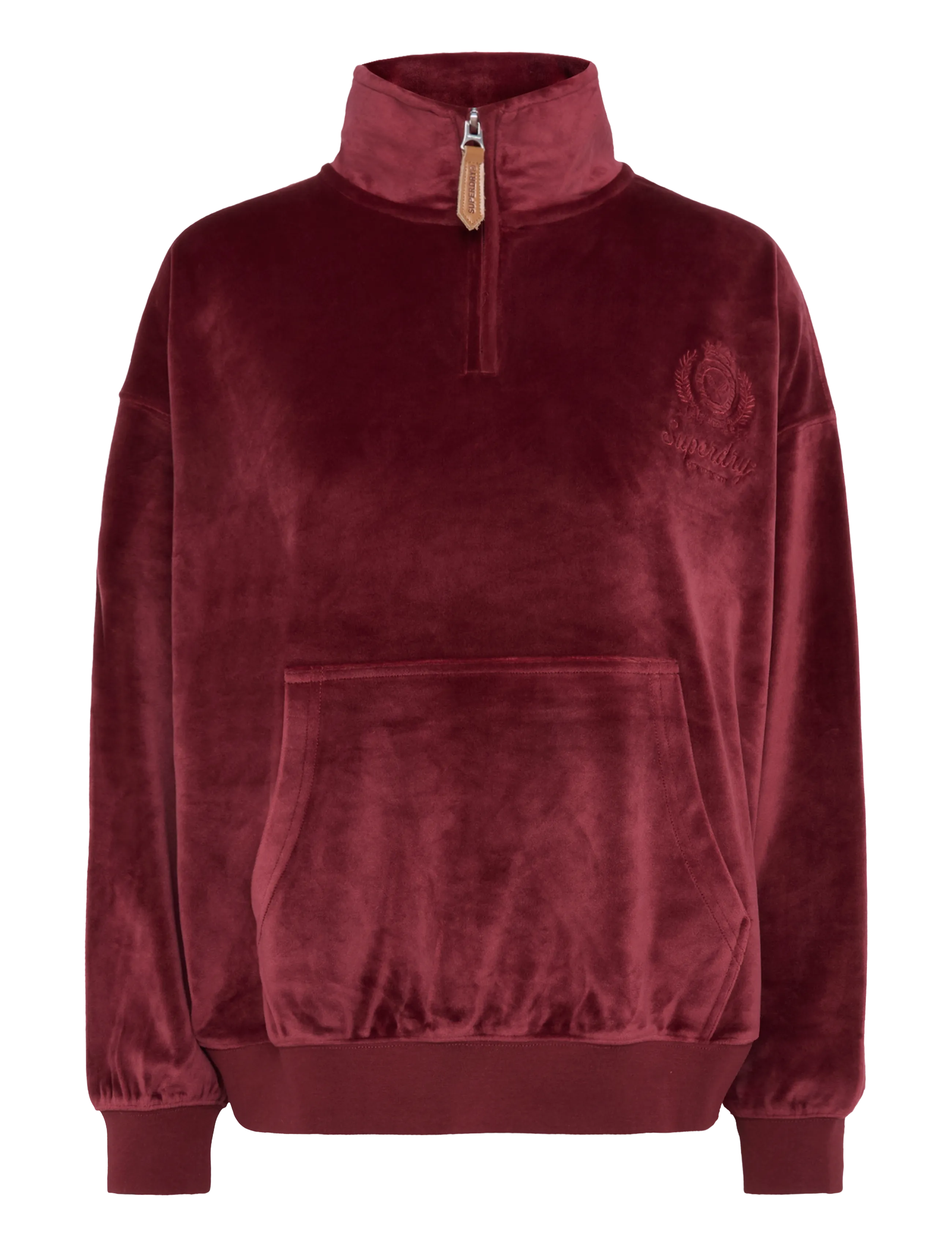 Superdry COUNTRY CLUB VELOUR 1/4 ZIP - Naised Blackout deals - STANTON RED / red