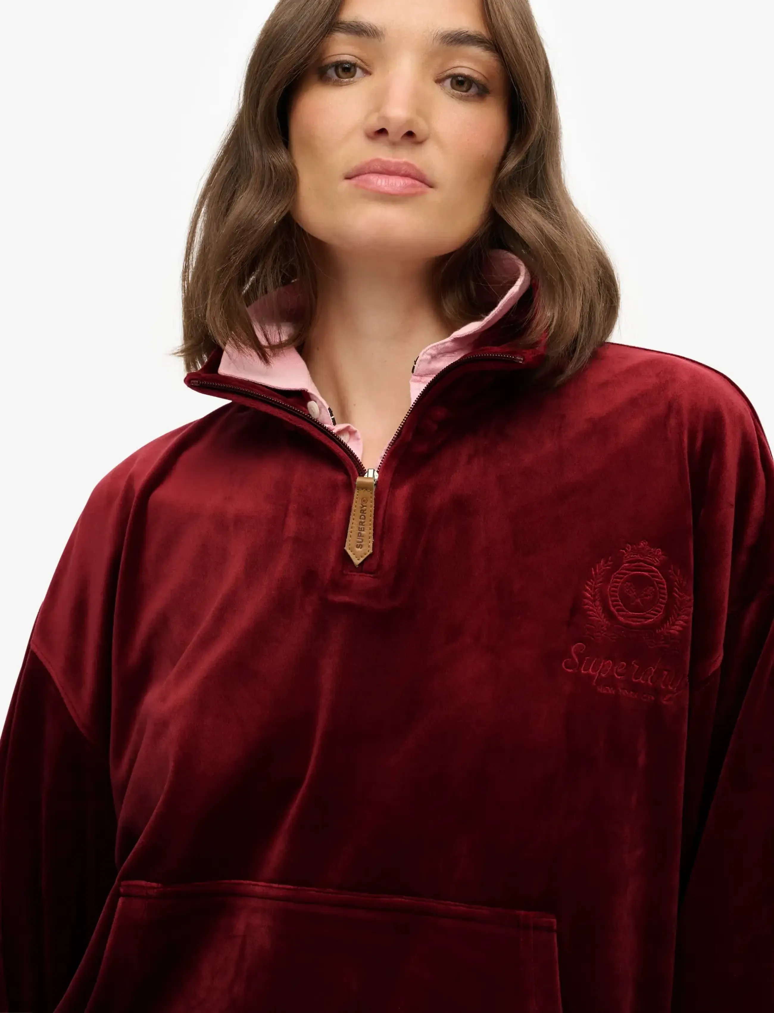 Superdry - COUNTRY CLUB VELOUR 1/4 ZIP - sweatshirts - stanton red - 3