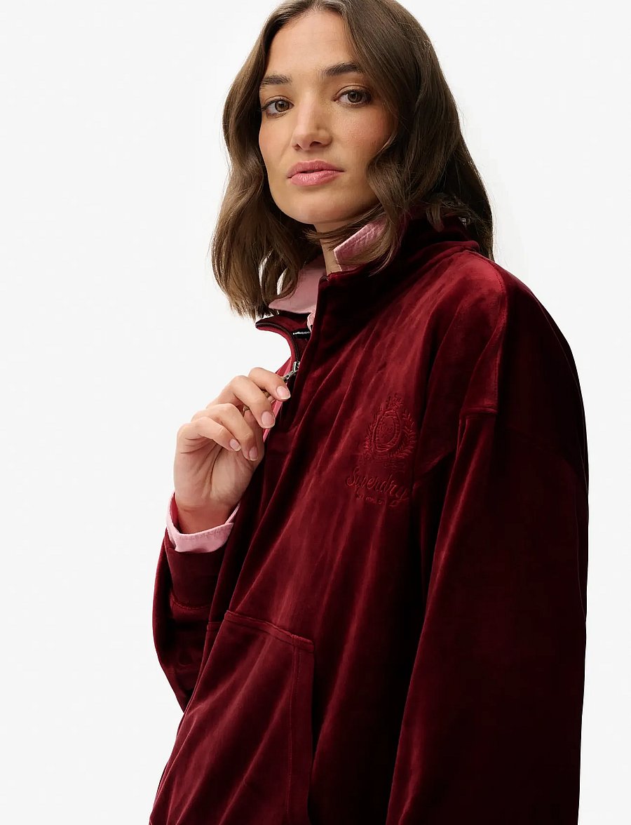 Superdry - COUNTRY CLUB VELOUR 1/4 ZIP - sweatshirts - stanton red - 4