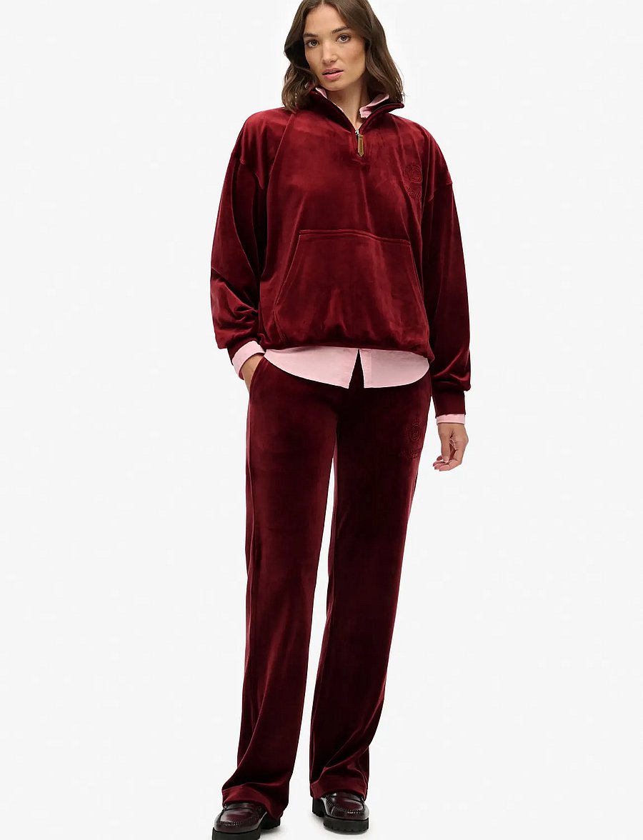 Superdry - COUNTRY CLUB VELOUR 1/4 ZIP - sweatshirts - stanton red - 5