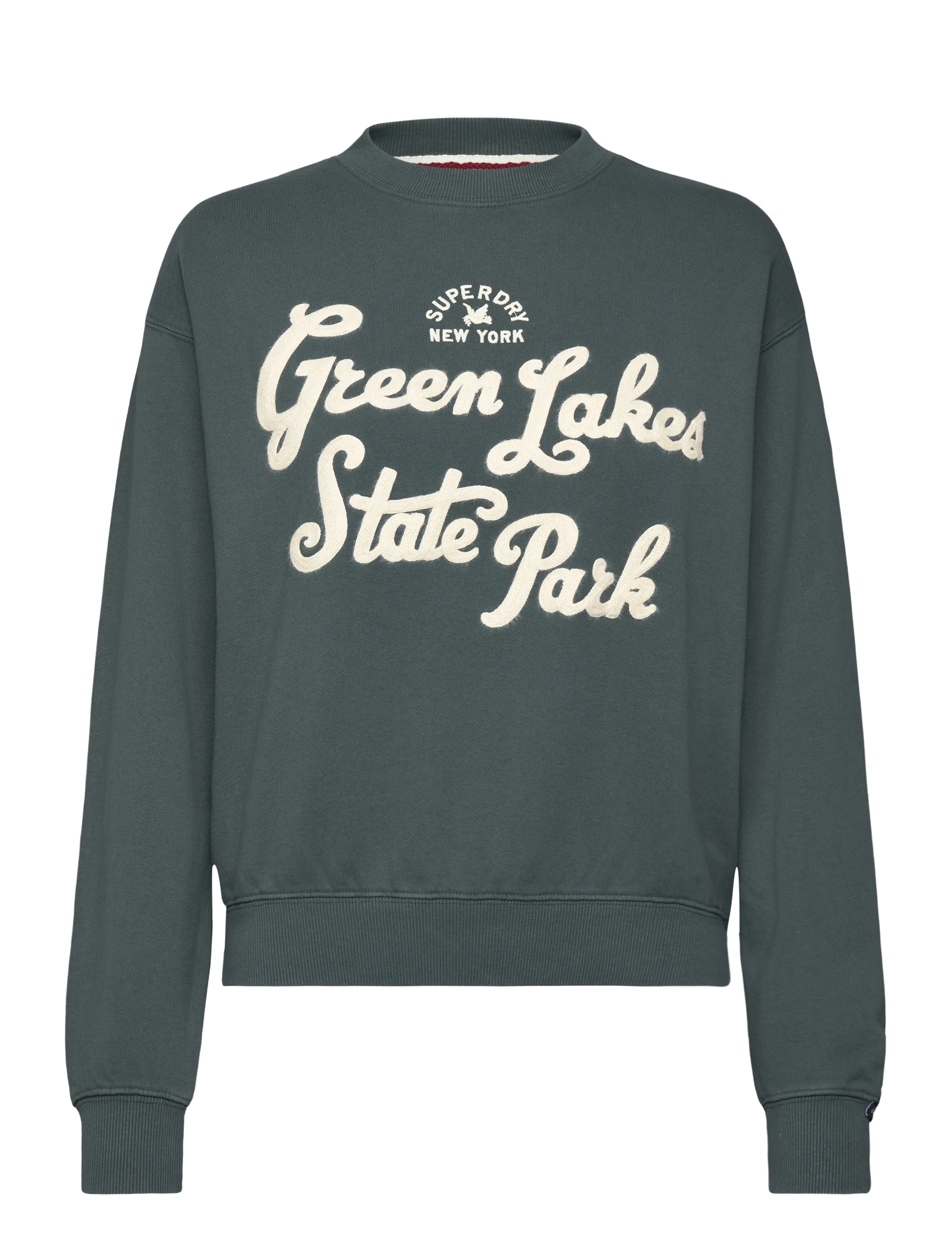 Superdry LO-FI OUTDOOR LOOSE CREW - Kampagne - DARK FOREST / green