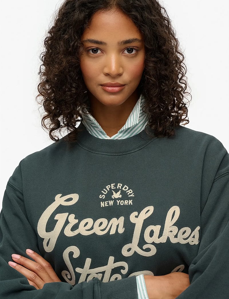 Superdry - LO-FI OUTDOOR LOOSE CREW - vardagsstil - dark forest - 4