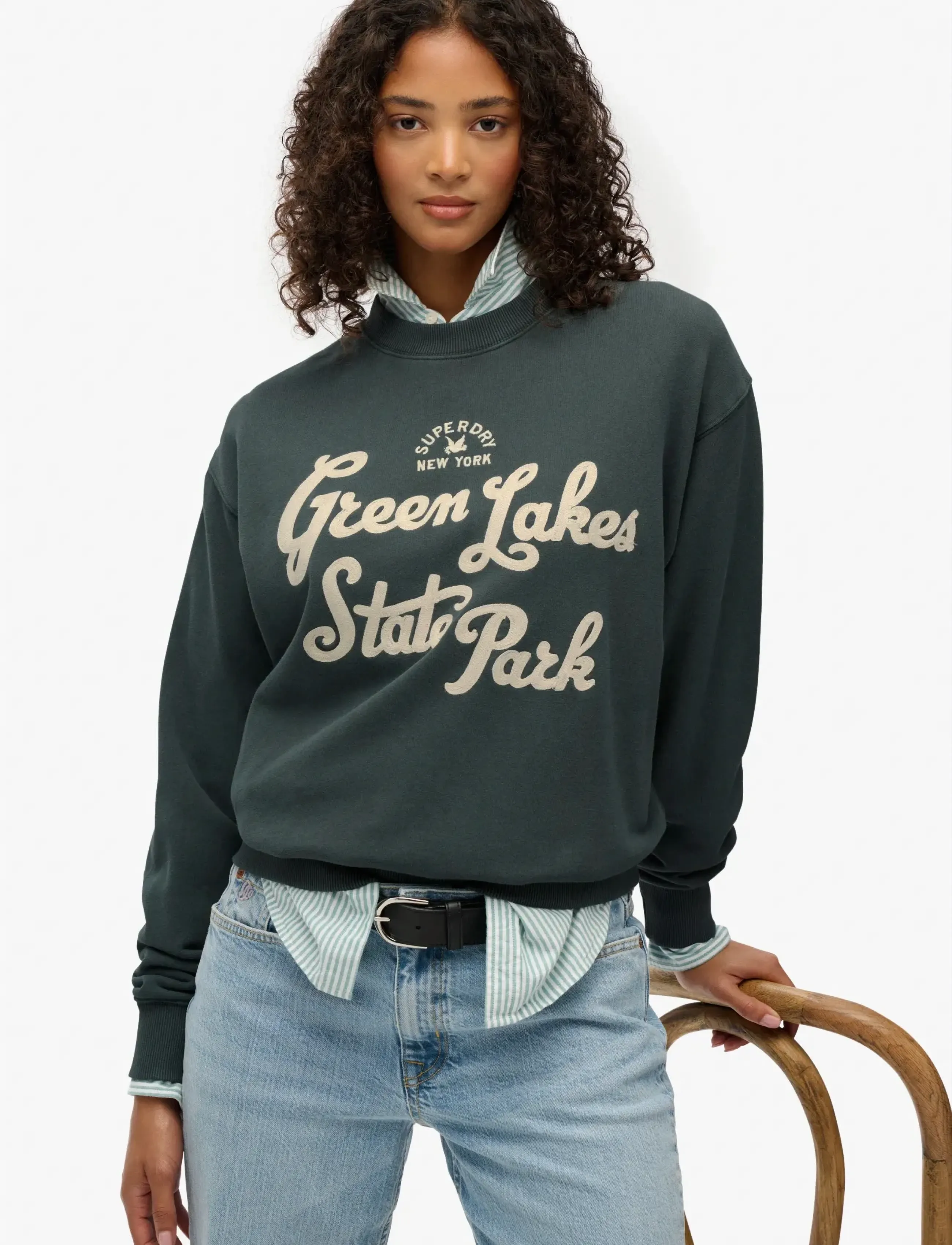 Superdry - LO-FI OUTDOOR LOOSE CREW - hverdags stil - dark forest - 5