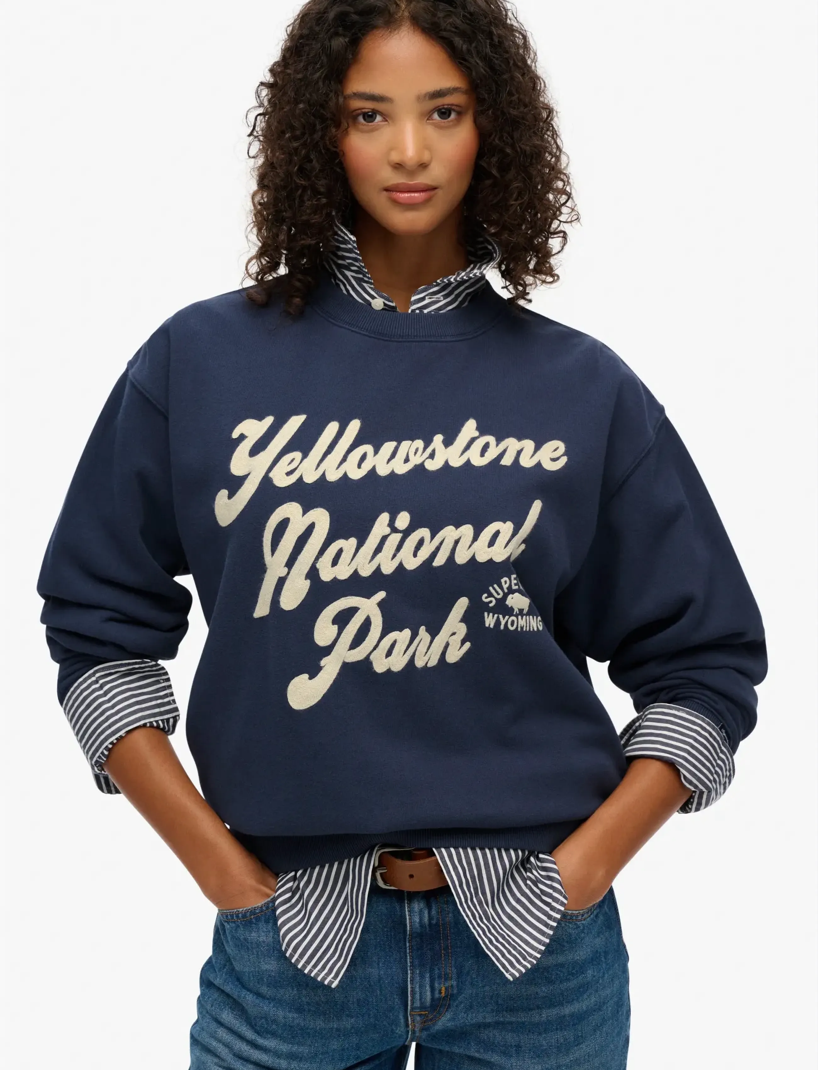 Superdry LO-FI OUTDOOR LOOSE CREW - Džemperiai - LAUREN NAVY / navy