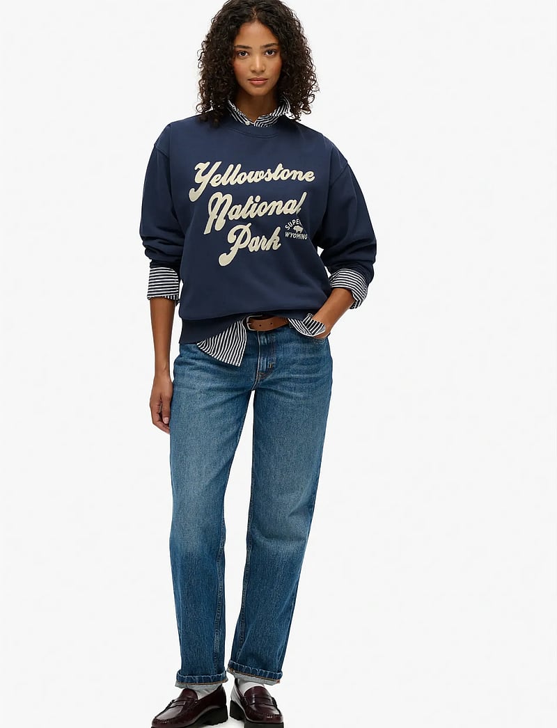 Superdry - LO-FI OUTDOOR LOOSE CREW - hverdags stil - lauren navy - 5