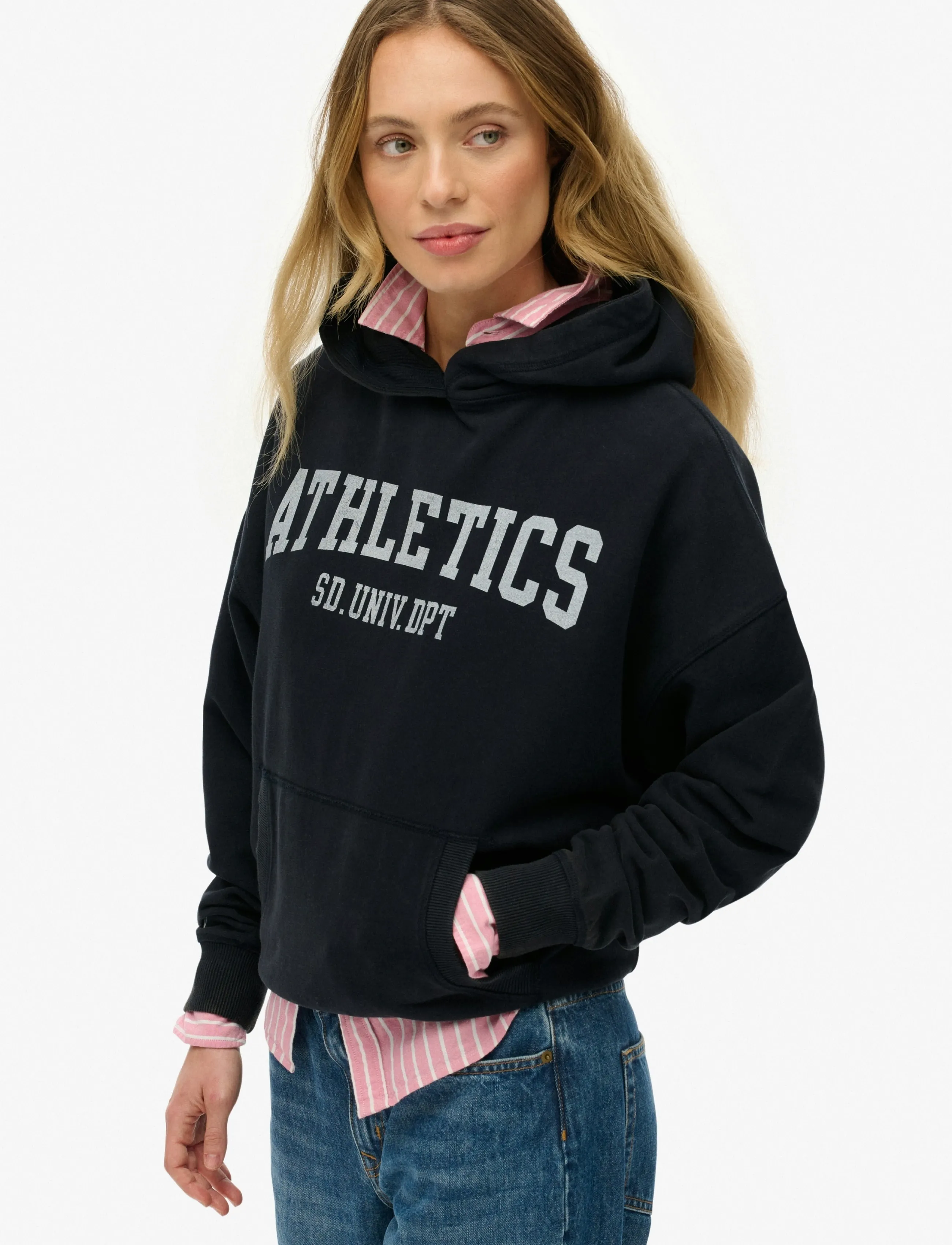 Superdry - ATH ESS RELAXED HOOD - kapuzenpullover - eclipse navy - 5
