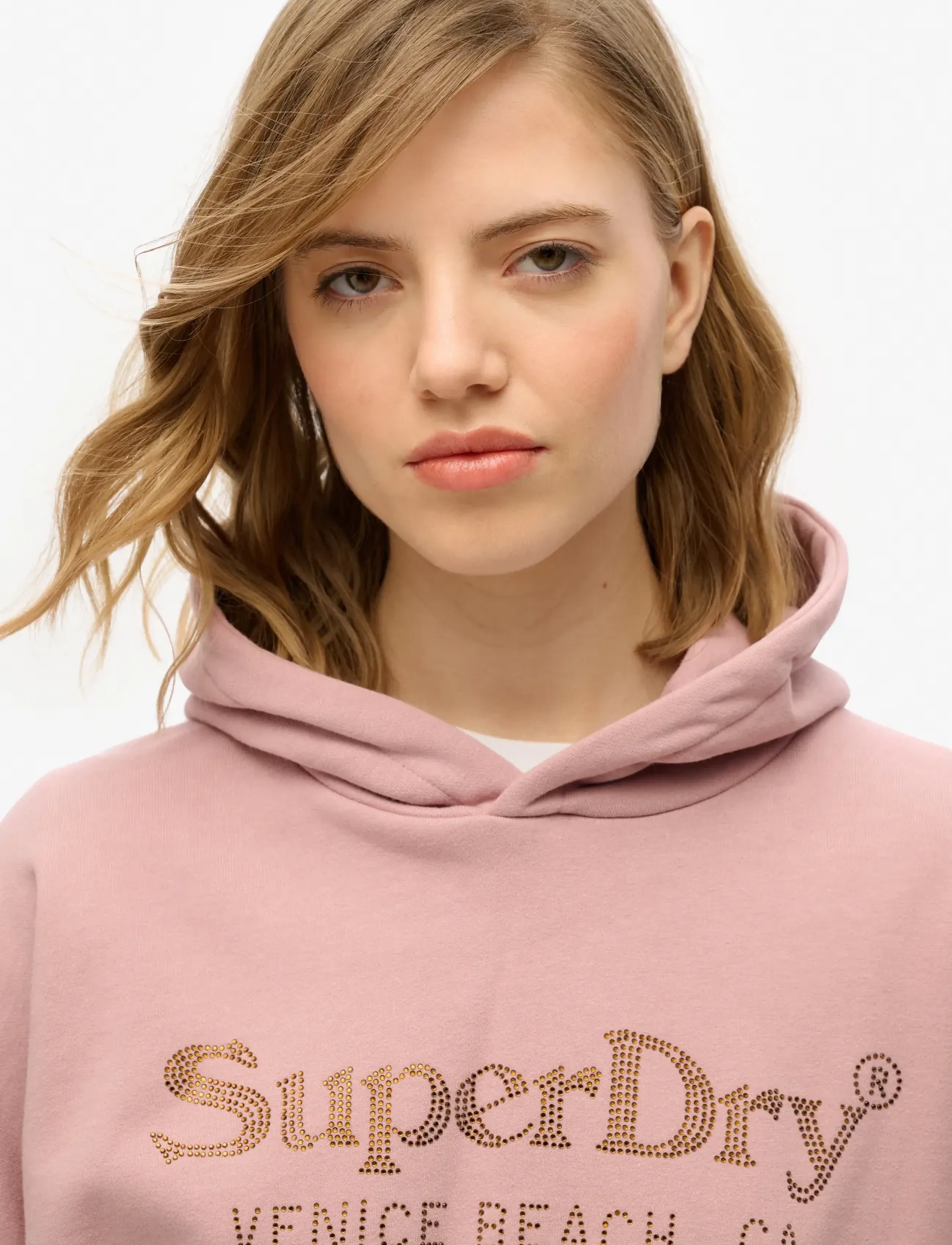 Superdry - VENUE METALLIC RELAXED HOOD - kapuzenpullover - mauve - 2