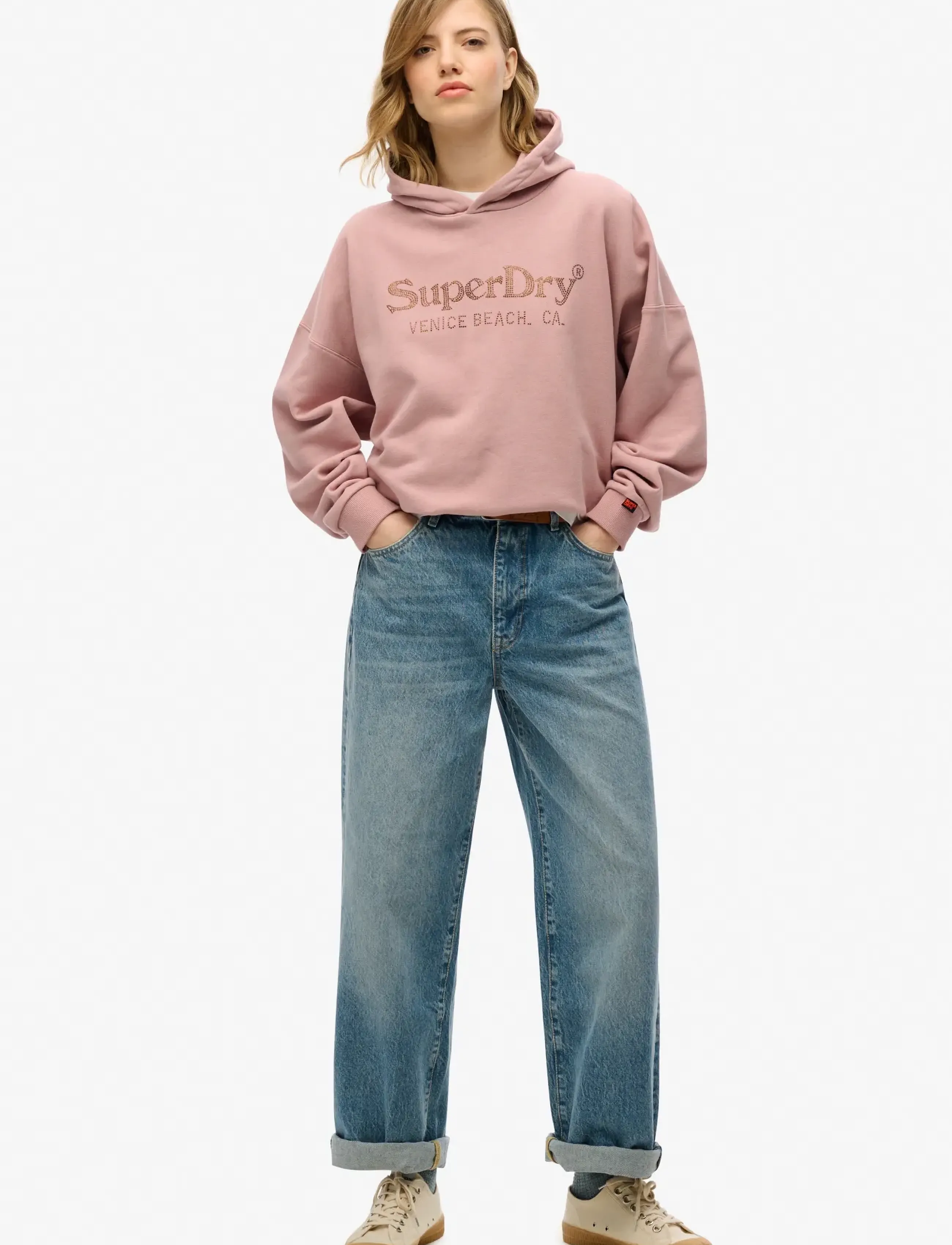 Superdry - VENUE METALLIC RELAXED HOOD - kapuzenpullover - mauve - 3
