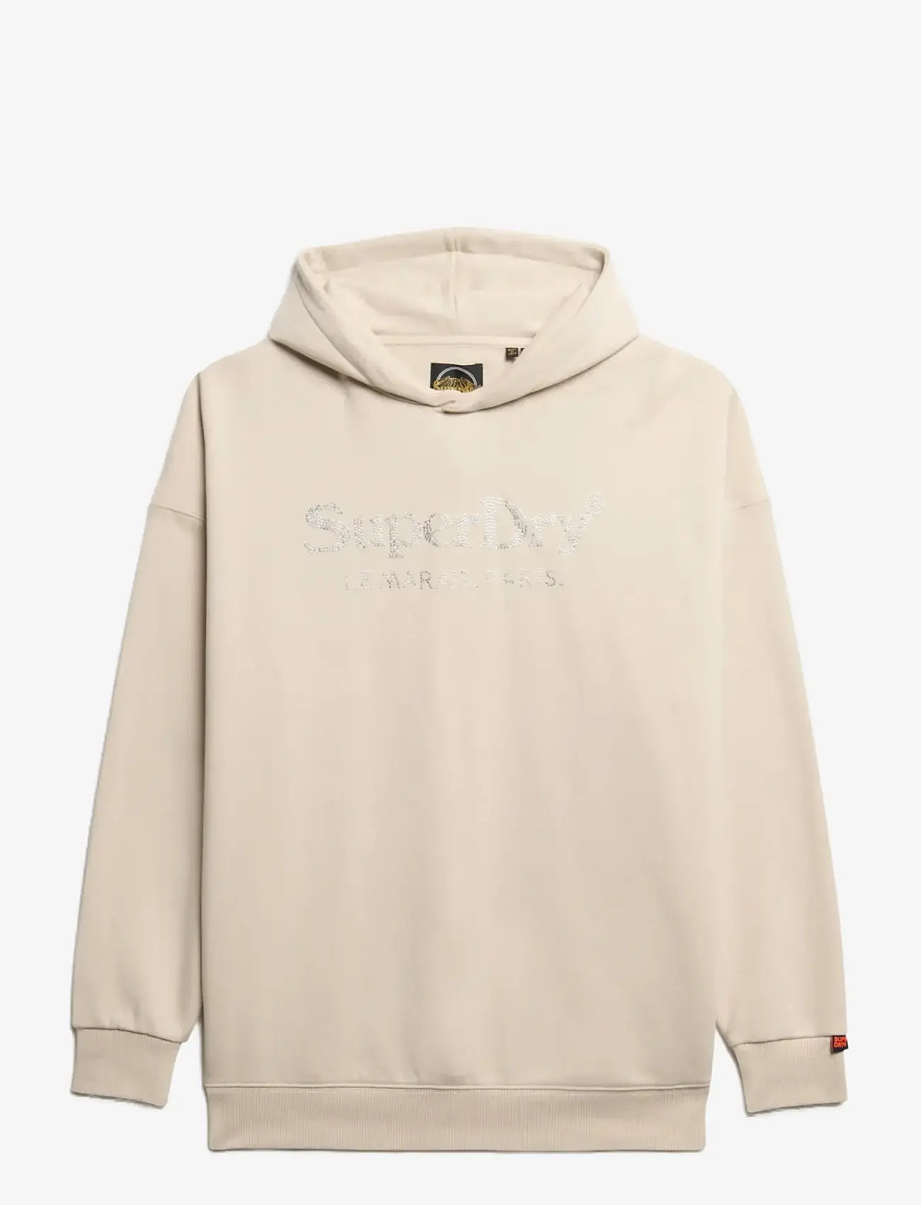 Superdry - VENUE METALLIC RELAXED HOOD - hættetrøjer - pumice stone beige - 1