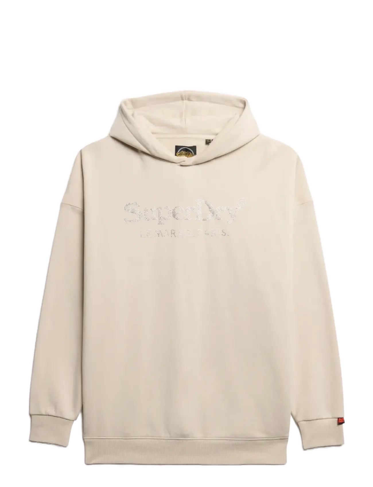 Superdry VENUE METALLIC RELAXED HOOD - Põhitooted - PUMICE STONE BEIGE / beige