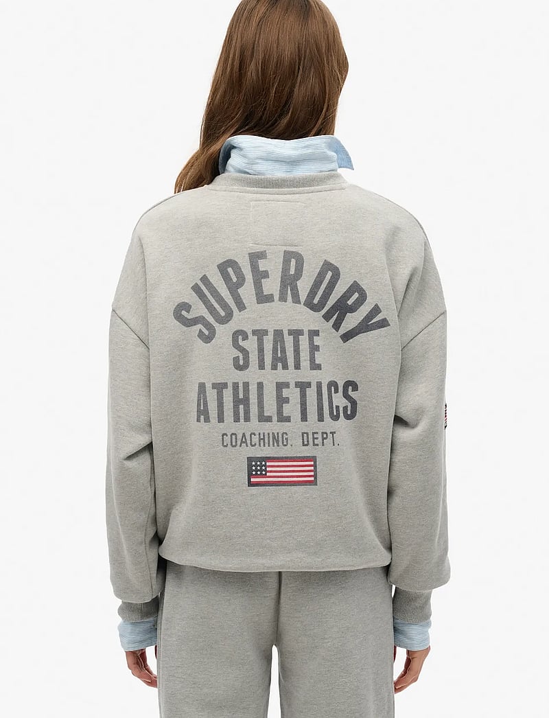 Superdry - ATHLETIC RELAXED PRINTED CREW - everyday style - grey marl - 4