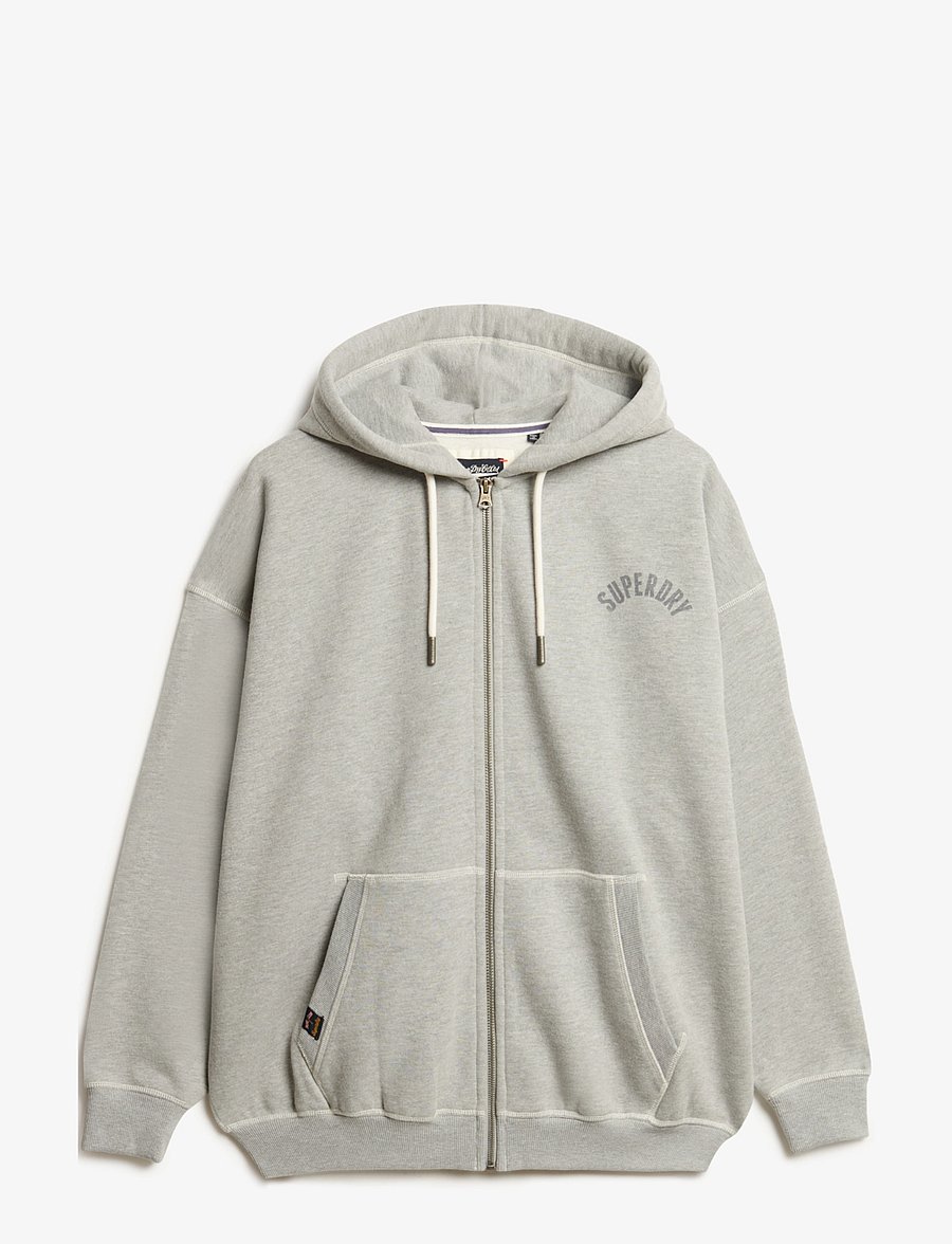 Superdry - ATHLETIC ESS OVERSIZED ZIPHOOD - hoodies - grey marl - 1