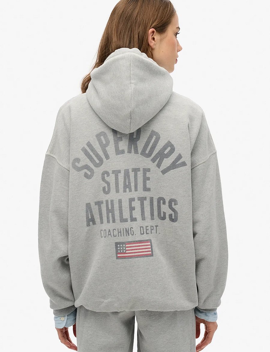 Superdry - ATHLETIC ESS OVERSIZED ZIPHOOD - hoodies - grey marl - 5