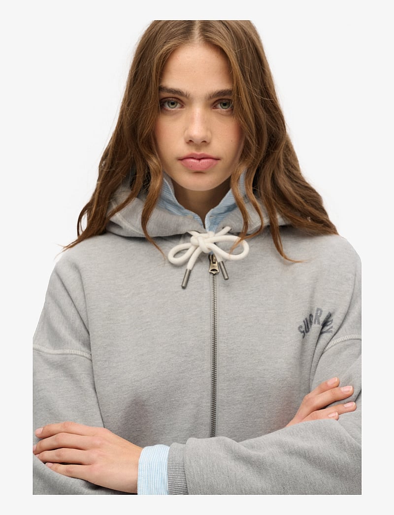 Superdry - ATHLETIC ESS OVERSIZED ZIPHOOD - kapuzenpullover - grey marl - 3
