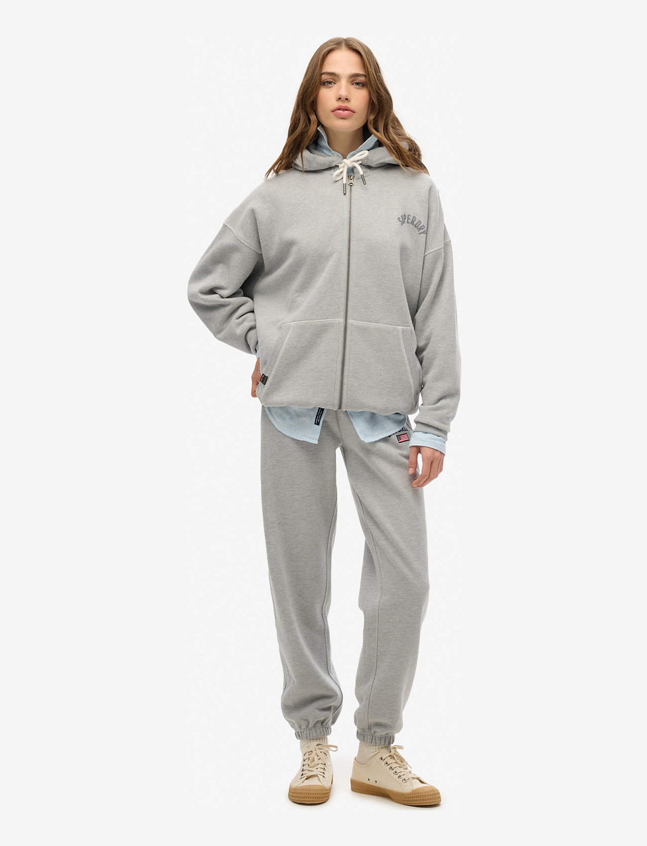 Superdry - ATHLETIC ESS OVERSIZED ZIPHOOD - grey marl - 4