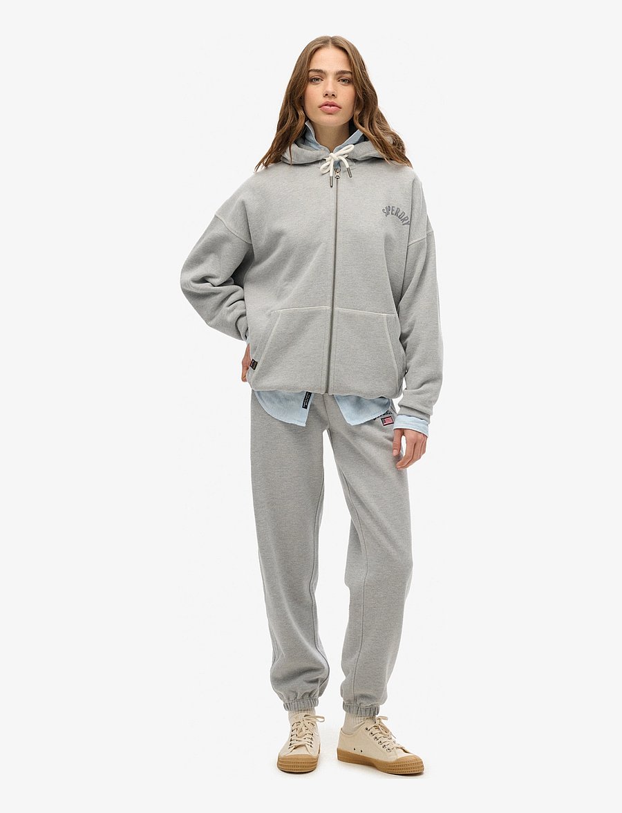 Superdry - ATHLETIC ESS OVERSIZED ZIPHOOD - hoodies - grey marl - 4