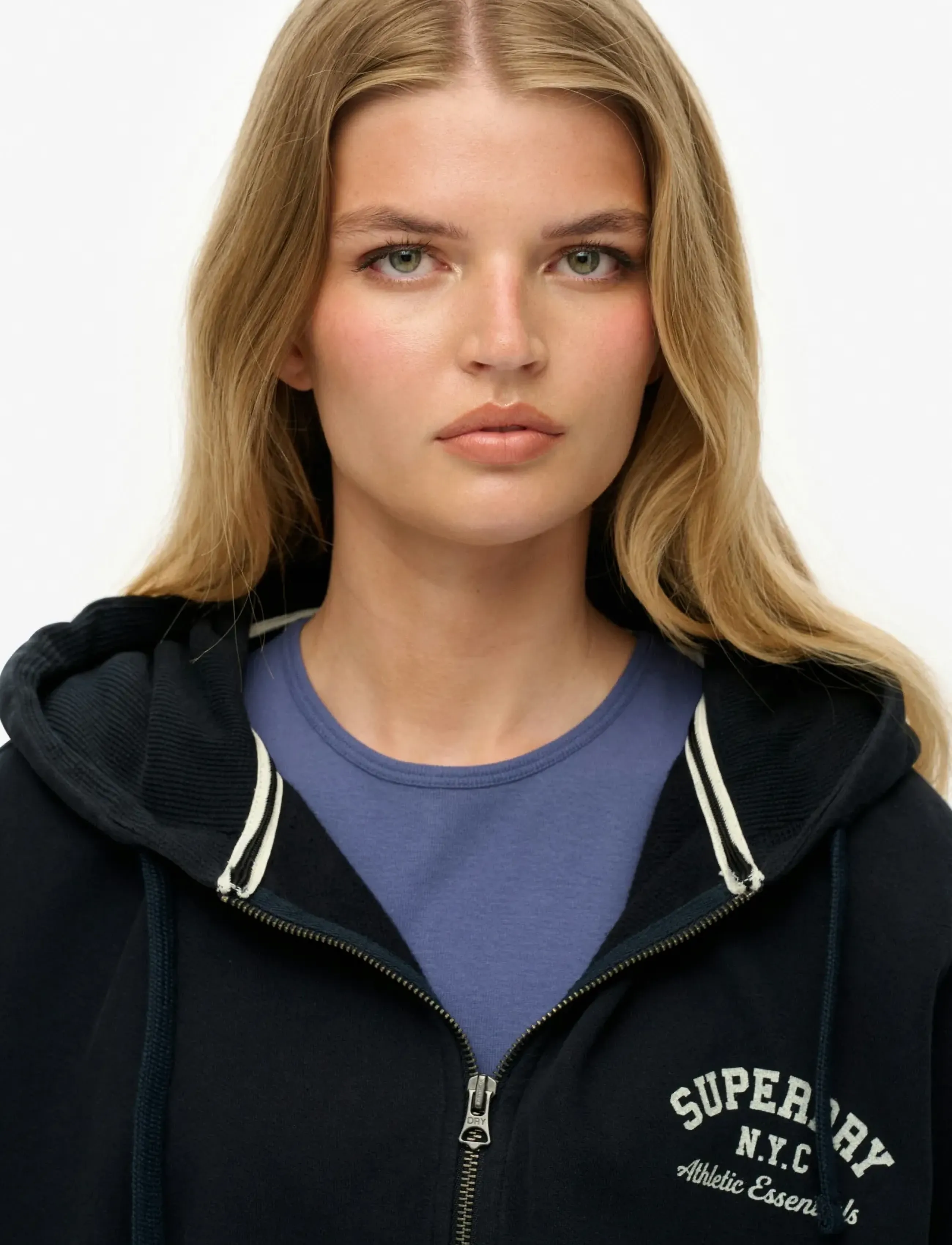 Superdry - ATHLETIC ESS OVERSIZED ZIPHOOD - eclipse navy/off white - 3