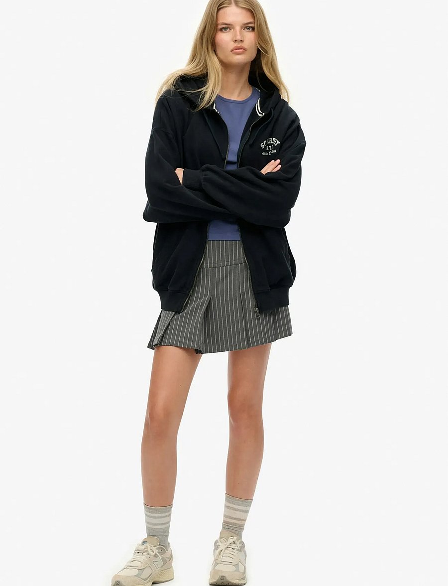 Superdry - ATHLETIC ESS OVERSIZED ZIPHOOD - eclipse navy/off white - 5