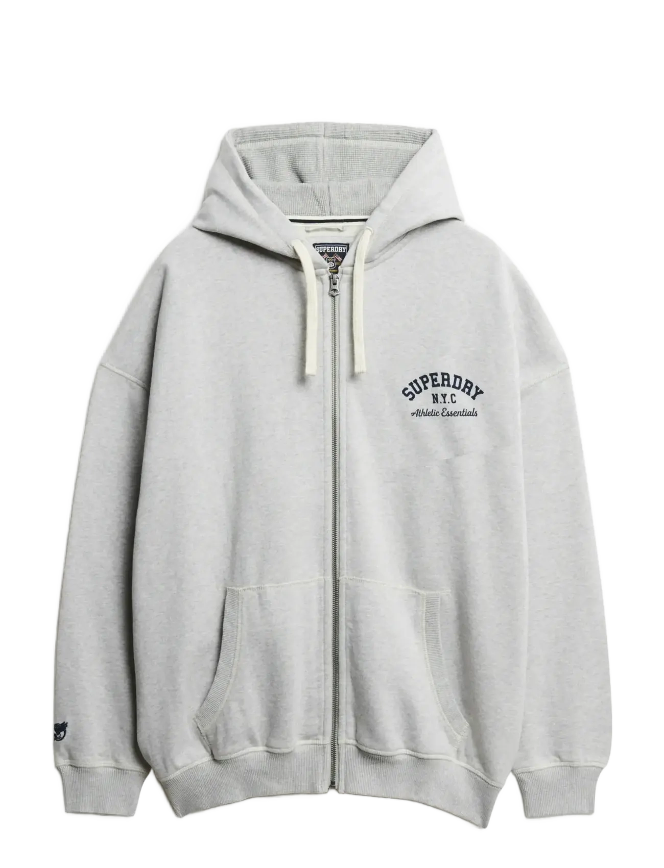 Superdry ATHLETIC ESS OVERSIZED ZIPHOOD - Sommer in der Stadt - GLACIER GREY MARL / grey