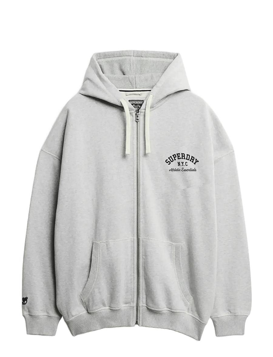 Superdry - ATHLETIC ESS OVERSIZED ZIPHOOD - glacier grey marl - 1