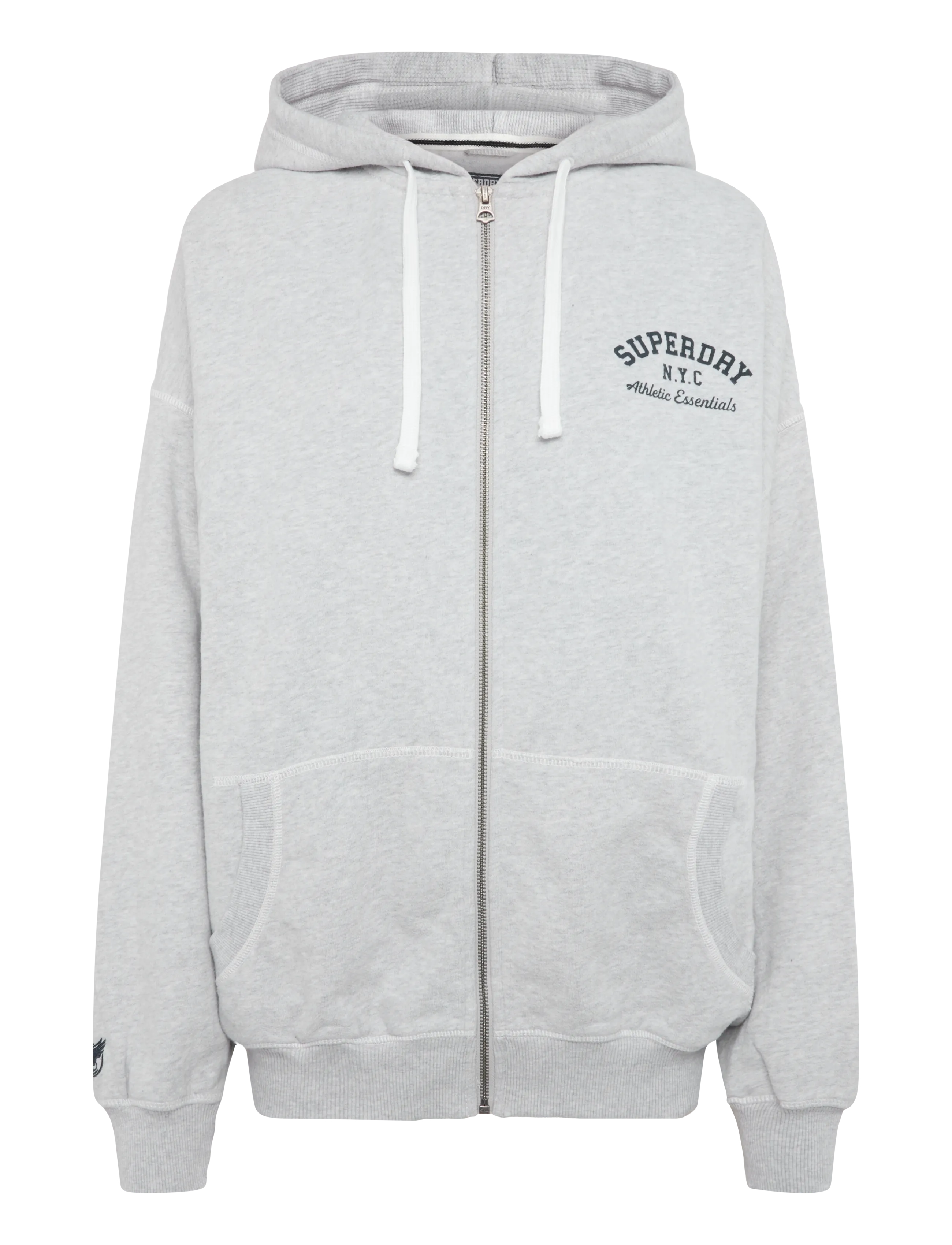 Superdry ATHLETIC ESS OVERSIZED ZIPHOOD - Sweatshirts & Kapuzenpullover - GLACIER GREY MARL / grey